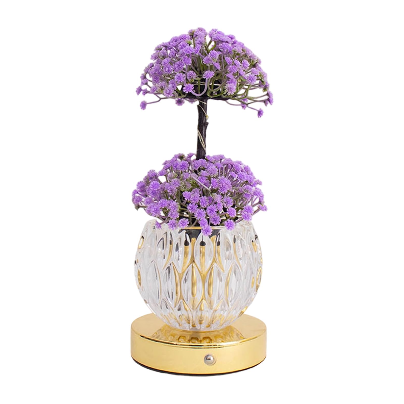 Hsioluted Touch Control Dimmable LED Table Lamp with Flower Glass Shade for Bedside Use USB Night Light