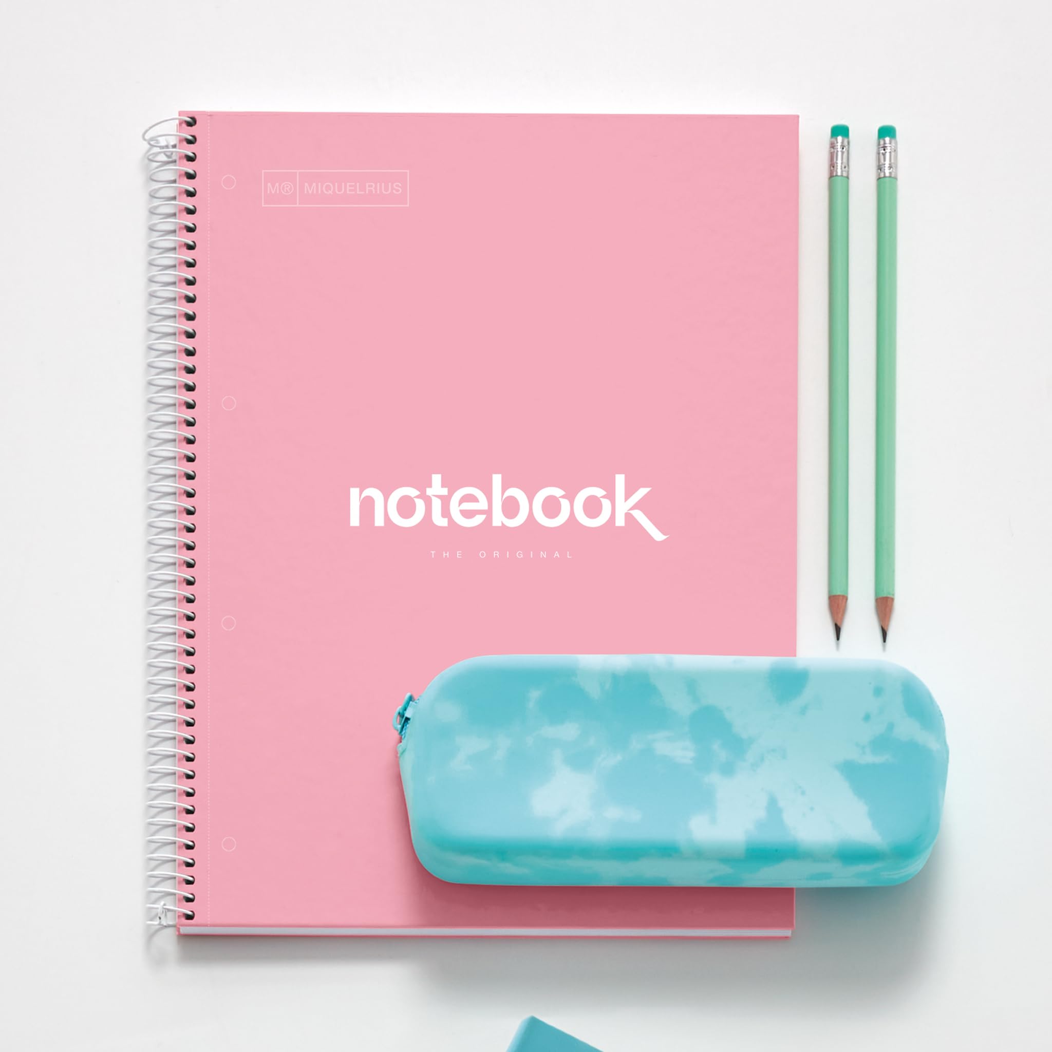 Miquelrius Cahier A4 à Spirale Emotions 80 Feuilles 90 g/m² Petits Carreaux 5 mm Couverture Rigide Rose