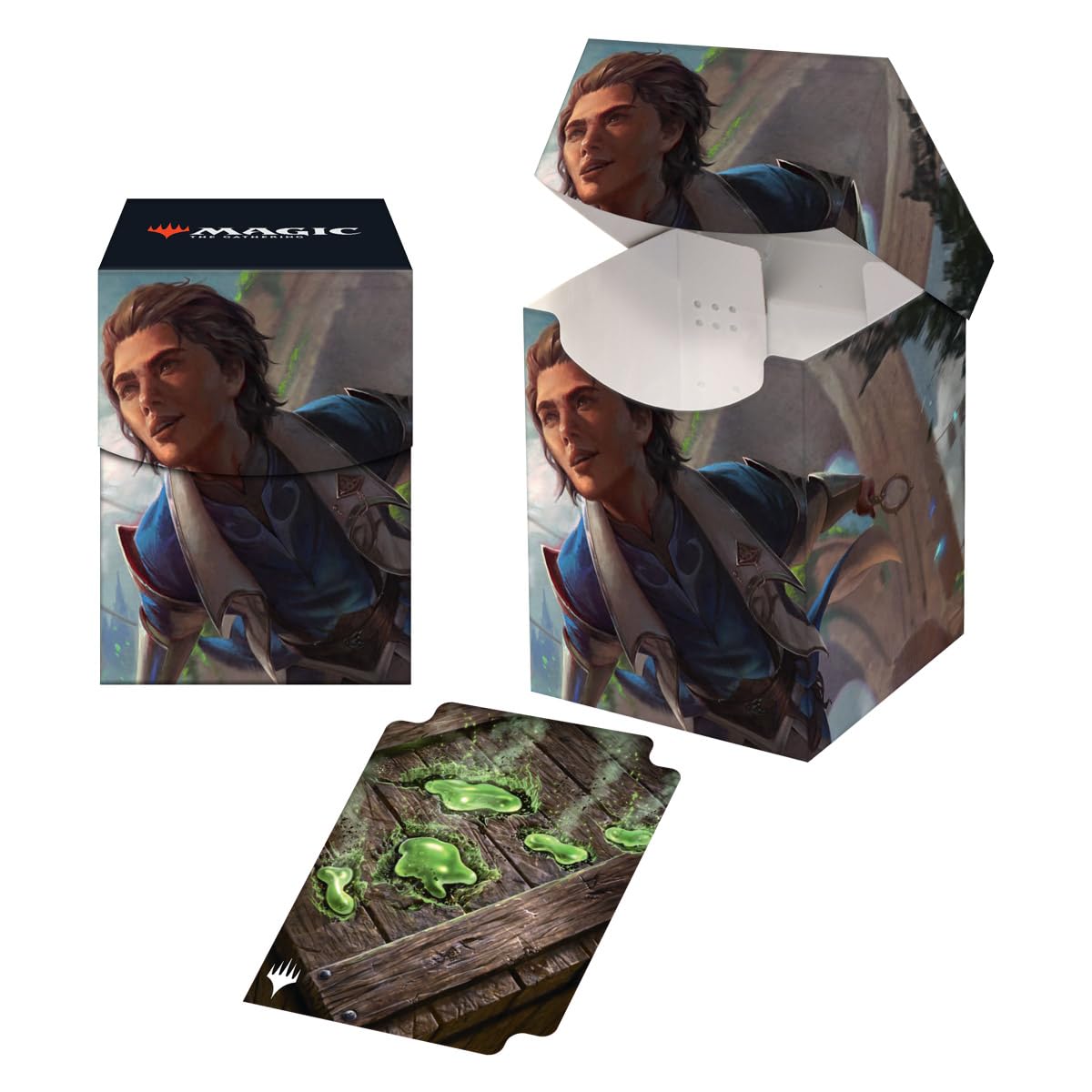 Ultra Pro - MTG Murders at Karlov Manor 100+ Deck Box Kellan, Inquisitive Prodigy for Magic: The Gathering - Sleeved MTG cards, Sized to Fit Standard Size Cards