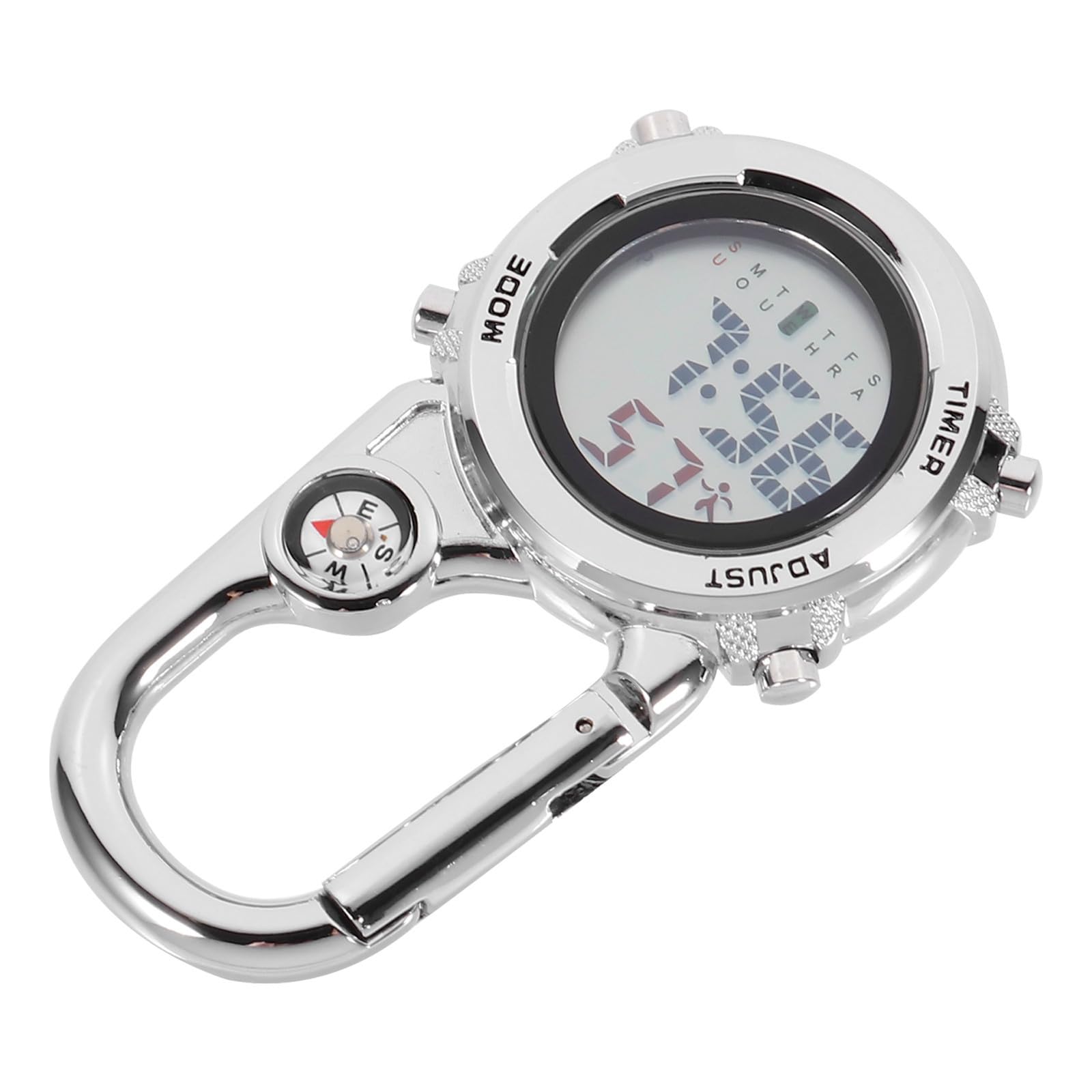 Reloj de bolsillo para hombre con mosquetón multiusos resistente de 1 pieza 8