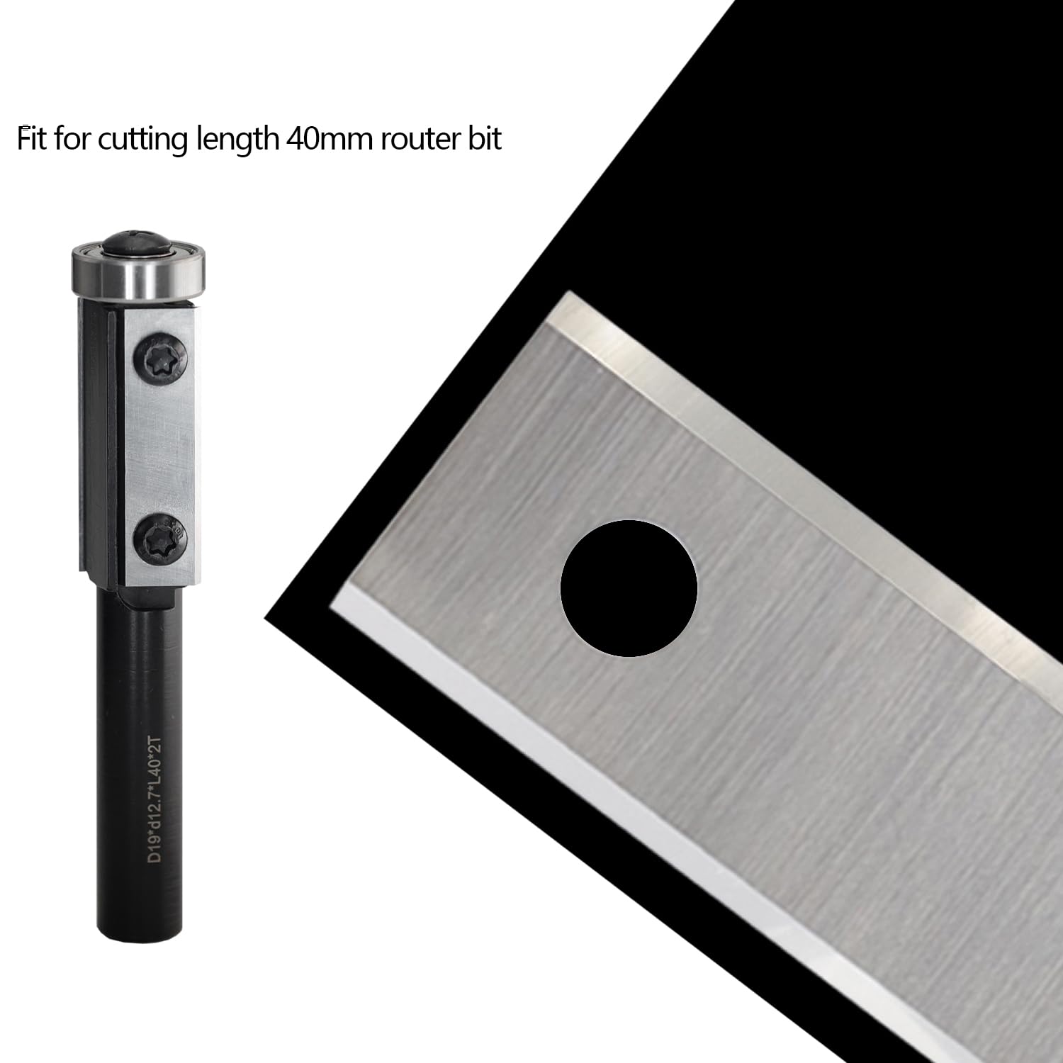 Hartmetall-Einsätze, 40 mm, 2 Kanten, Einsätze, Messer für Holzbearbeitung, spiralförmige Hobelschneider, Handfarbschaber und Ersatzfräser-Bit, Trimmer, 10 Stück, 40 x 12 x 1,5 mm