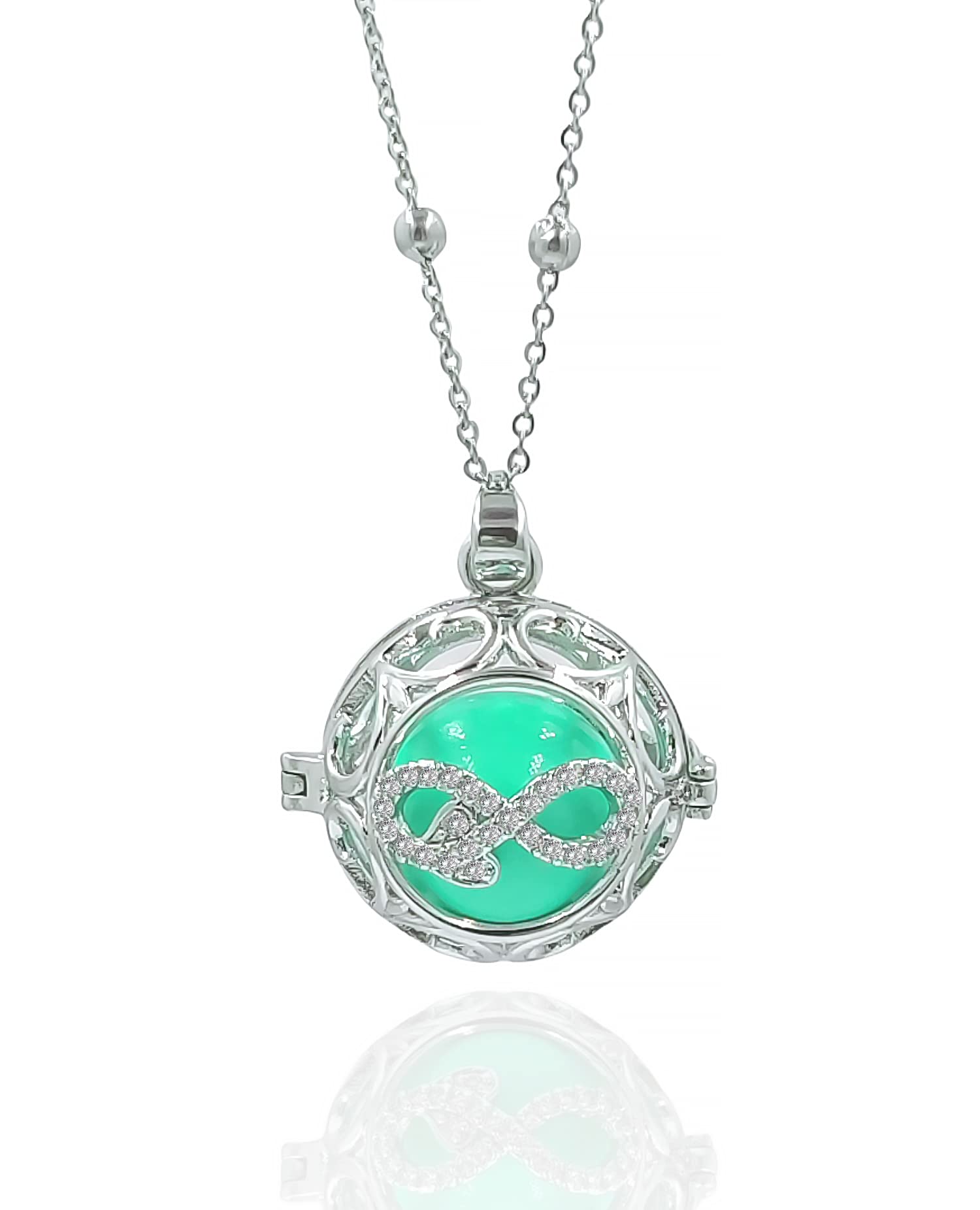 Goldway Chiama Angeli collezione completa Collana con Ciondolo Sonoro Regalo Gravidanza per dolce attesa Donna Placcato in Oro Bianco richiamo degli Angeli (Made in Italy)