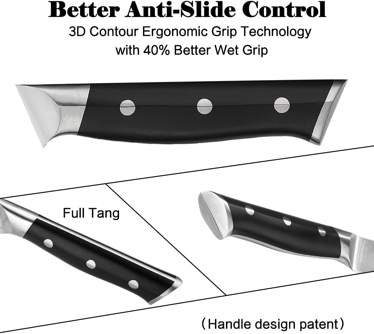 Chef Knife,8Inch Sharp Knife Home Cooking Chef Gifts for Women Men: Sharp Kitchen Knife Ultra-Smooth Cutting Experience,All-Around Performance 50Cr15Mov Stainless Steel,Ergonomic Black Handle