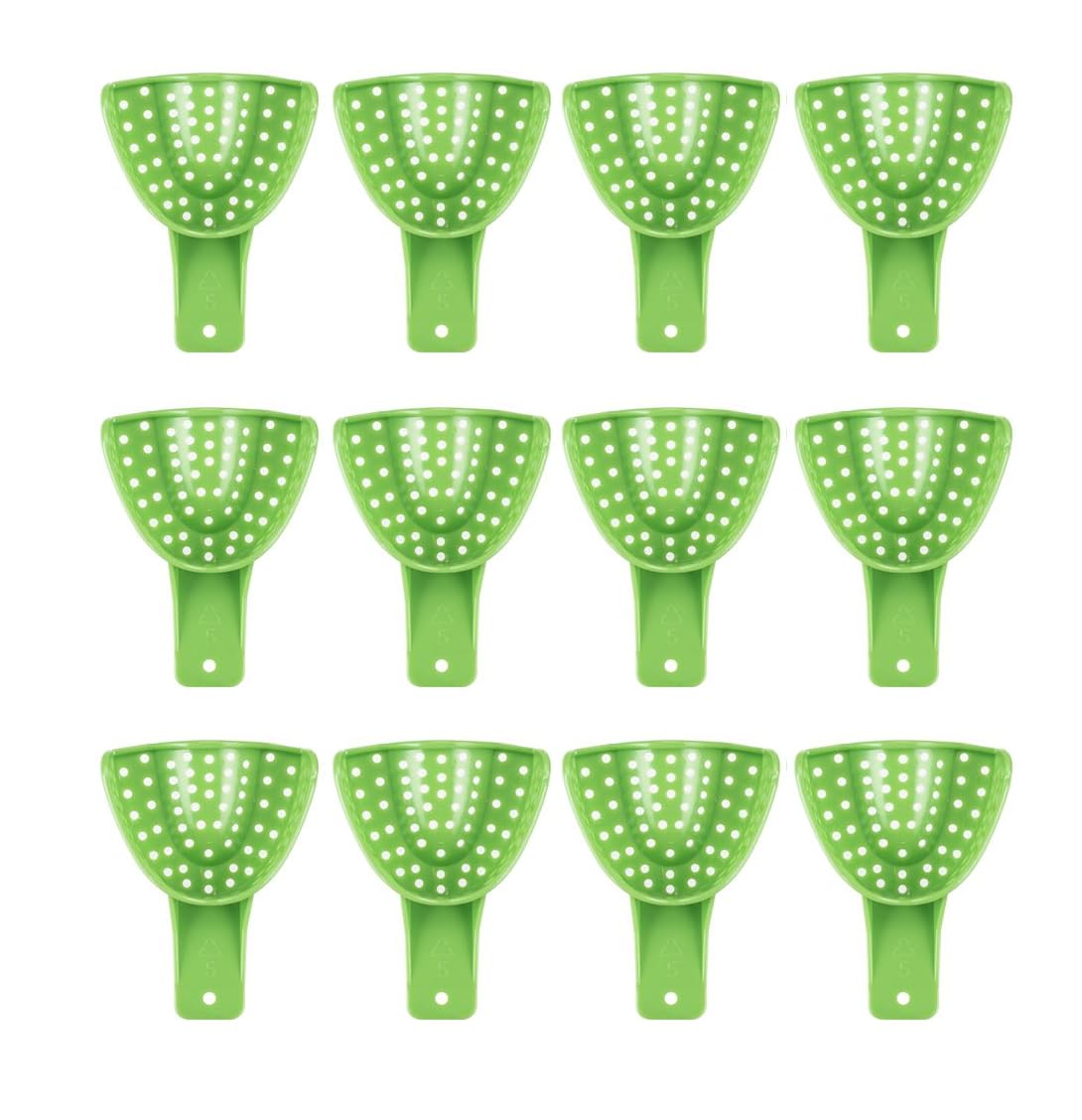 AmeriCan Goods Dental Impression Trays Excellent-Dulock 12/Bag Apple Green Disposable Impression Trays (#5 Small-Upper)
