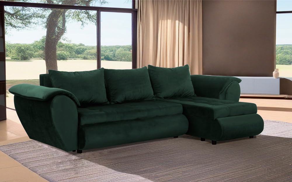 Sierano Ecksofa 265x143x83cm Rot Wohnzimmer Couch Schlafsofa