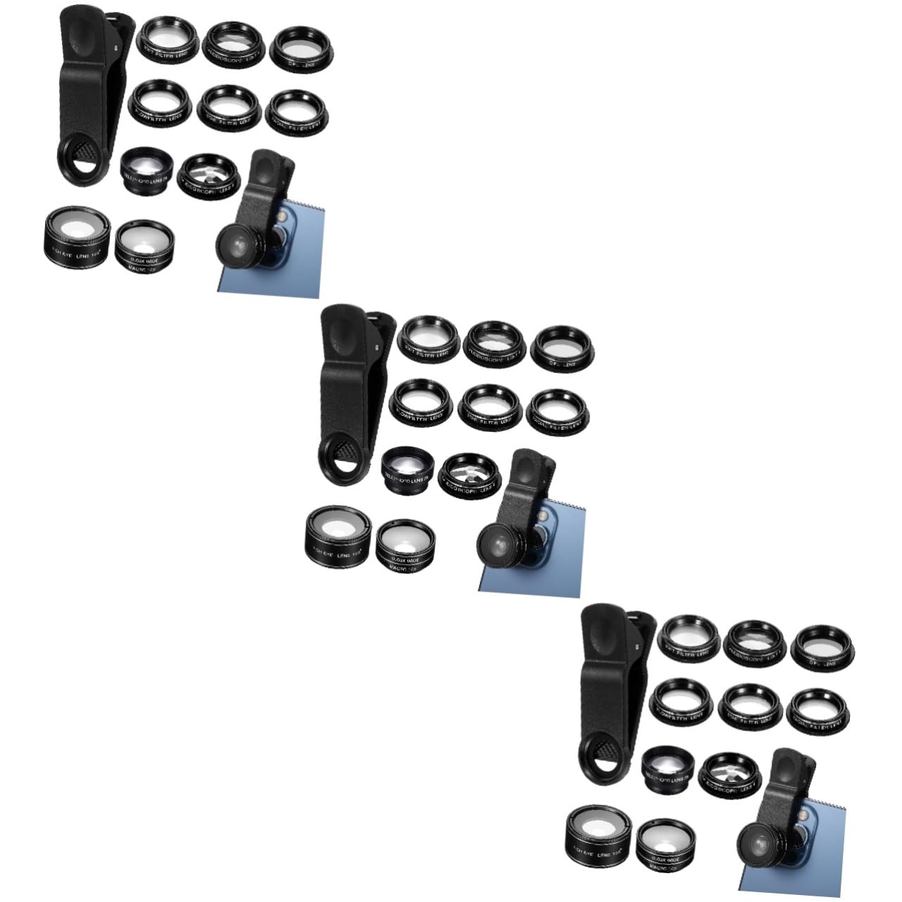 3 Set Di Obiettivi Per Fotocamera Per Telefono Cellulare Kit Di Obiettivi Grandangolari E Macro Attacco Per Telefono Per Fotocamera