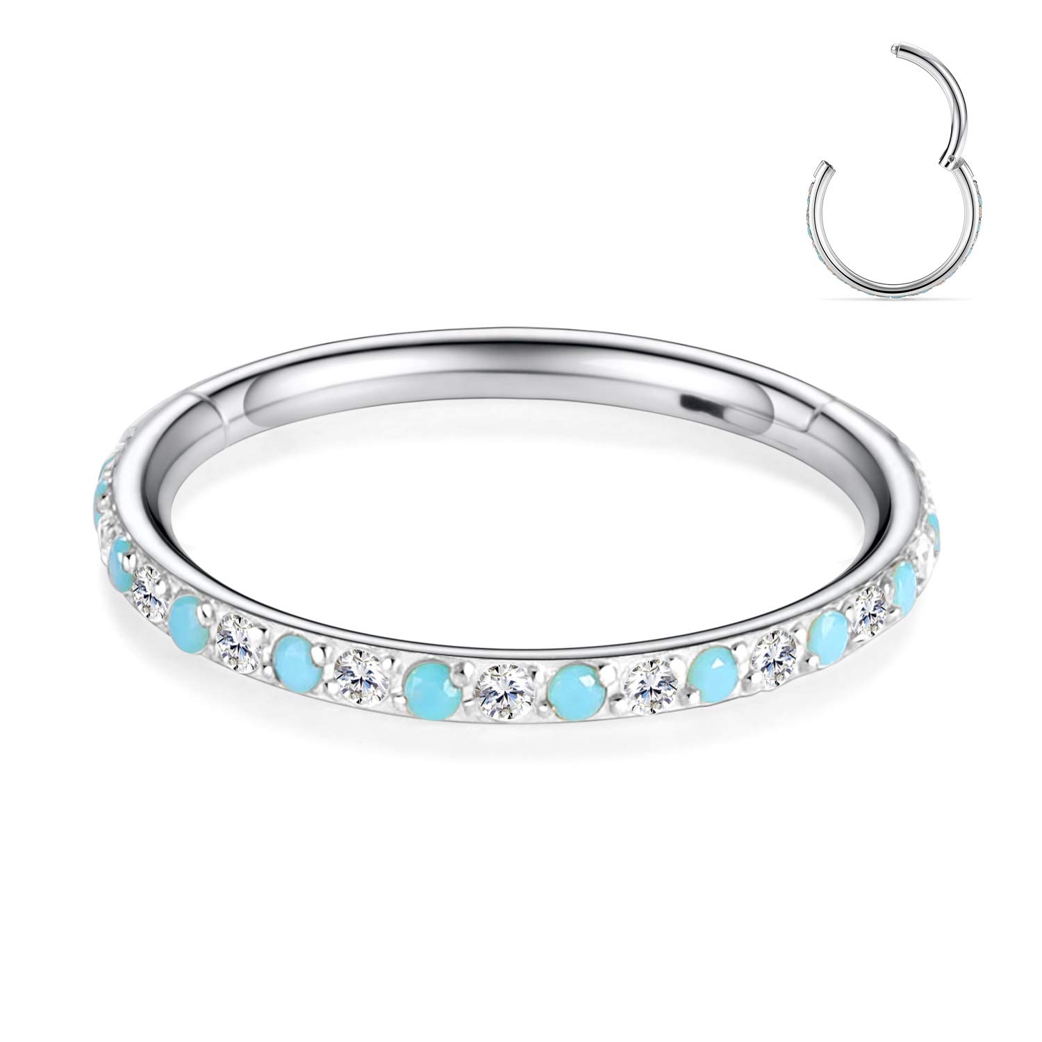 FUNLMO 20G 18G 16G 12G Nose Ring Hoop Conch Rook Daith Helix Tragus Piercing Jewelry 316L Surgical Steel Cartilage Earring Conch Hoop Earring Septum