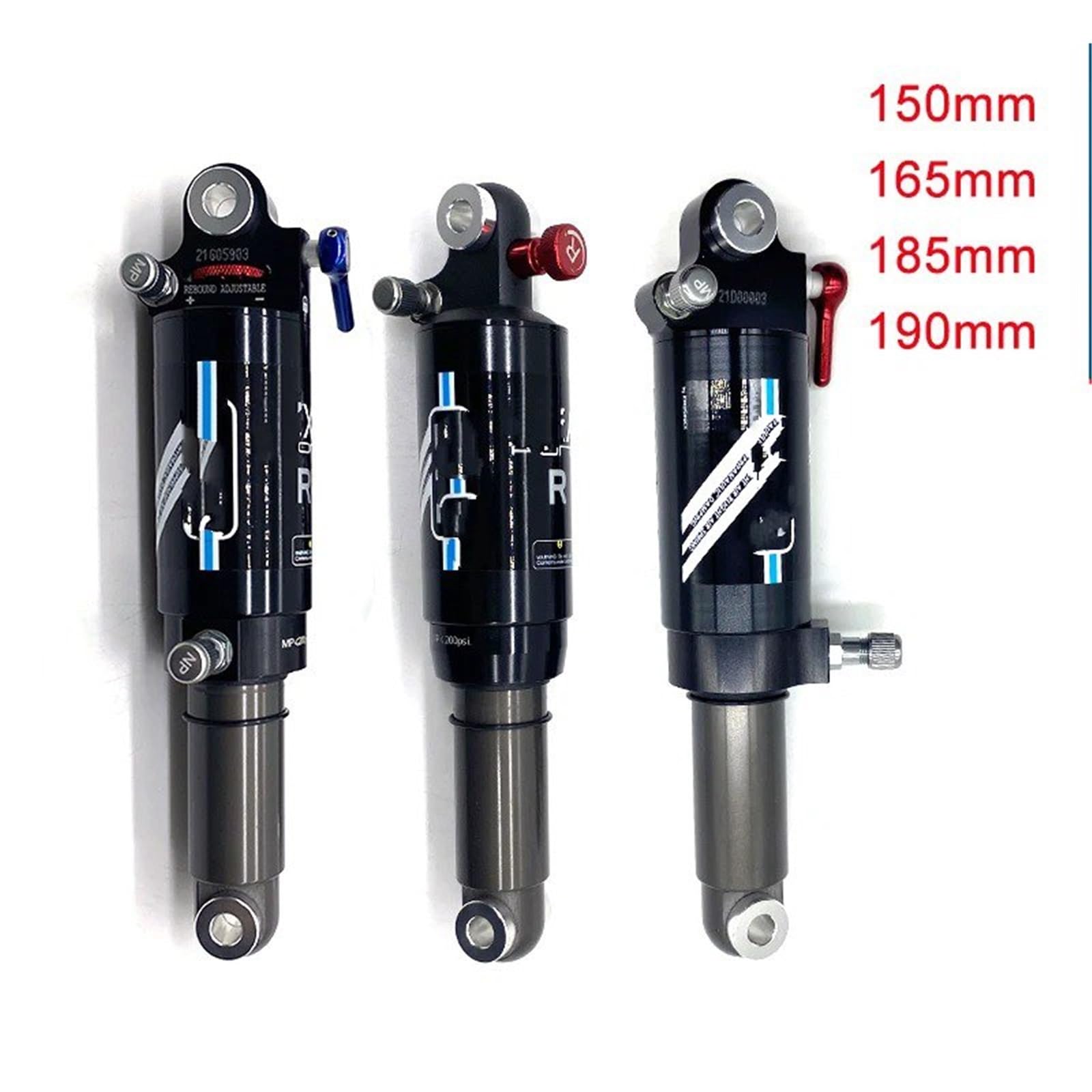 Amortiguador Suspensión Neumática Amortiguador Aire Para Bicicleta Montaña, Scooter, Cámara Aire, Amortiguador Trasero Ajustable MTB 588RL 582RL 562R(588RL-185mm)