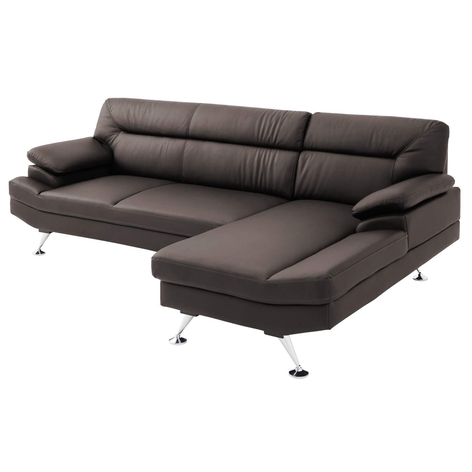 モダンデコEPUレザー 3人掛けソファーEPUブラック