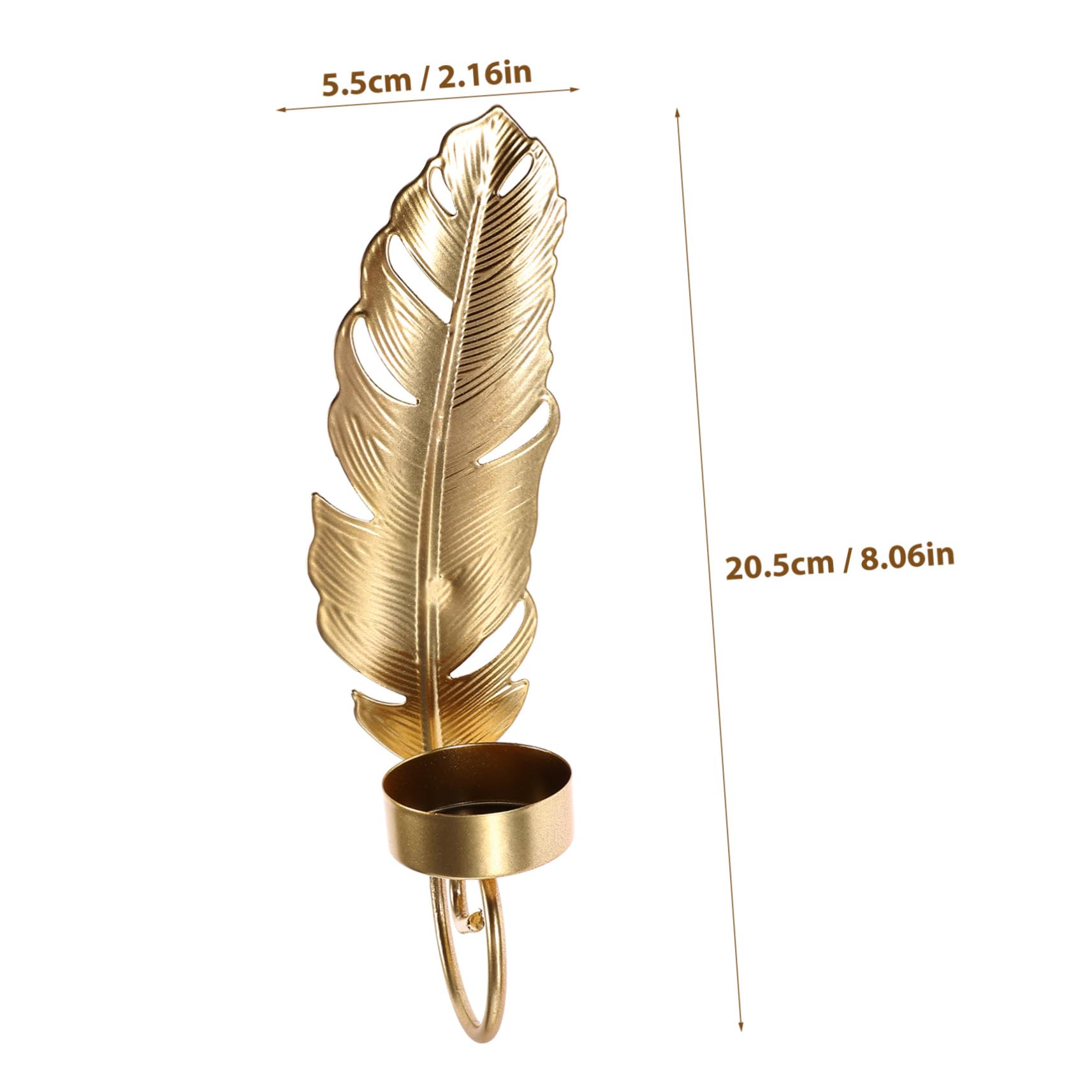 VINTORKY Metal Wall Leaf Candle Holder Unique Leaf Design Wall Mounted Stand for Home Decor Elegant Candle Sconce for Living Bedroom Dining Decorative Prop