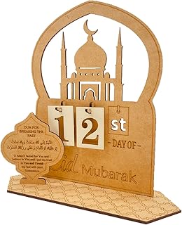Relax love Wooden Ramadan Calendar Creative Ramadan Advent Calendar 30 Day Countdown Ramadan Calendar Reusable Mubarak Ramadan Decoration 30 Days Til Eid for Kids Adults Gift UK(Section a)