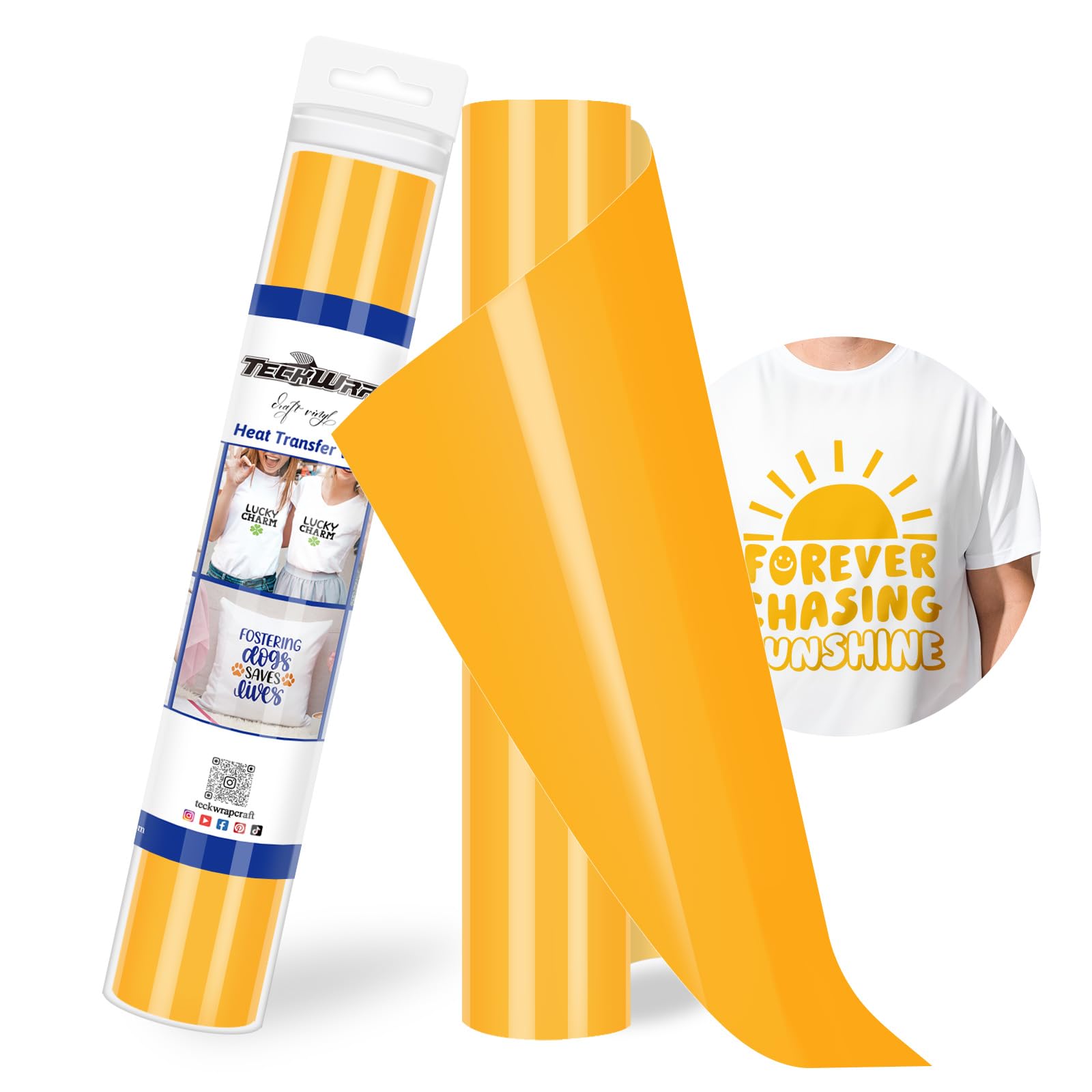 Amazon.com: TECKWRAP Heat Transfer Vinyl Yellow Iron on Vinyl for