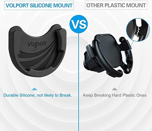 Miniatura 7 de volport - Soporte de automóvil para Pops plegable, paquete de 2 soportes de silicona negra para teléfono celular para enchufe intercambiablesoporte