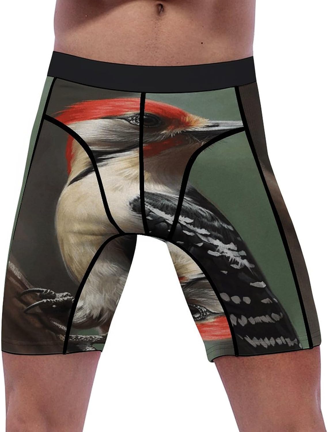 Woodpecker Compression Shorts Men Spandex Sport Shorts Workout Performance Baselayer Underwear