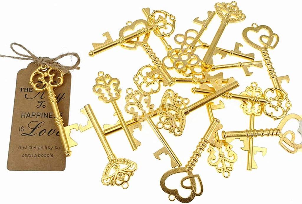 Bеѕt Dеаl 🛒 50pcs Skeleton Key Bottle Opener Wedding Party Favor Souvenir Gift with Escort Tag and Jute Rope (Gold Tone,5 styles) Prоduсt Dеаl 50pcs Skeleton Key Bottle Opener Wedding Party Favor Souvenir Gift with Escort Tag and Jute Rope (Gold Tone,5 styles)
