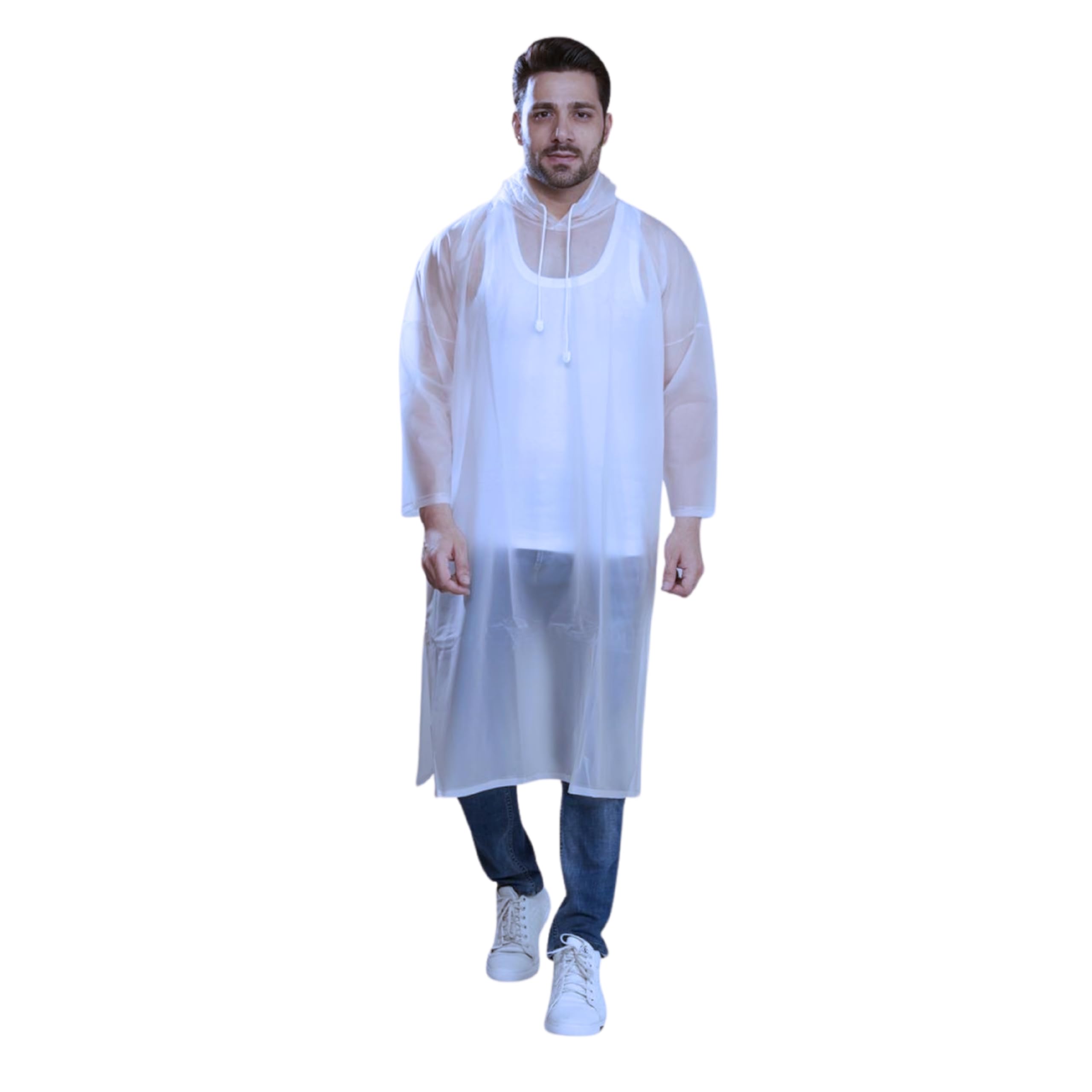 UnisePrince Reusable Waterproof Rain Poncho with Hood – Lightweight, Foldable Unisex Raincoat for Men & Women – Full Body Coverage for Travel, Biking & Daily Monsoon Use (Blue)x Waterproof Rain Poncho with Hood – Reusable & Disposable Options for Men & Women-image-25
