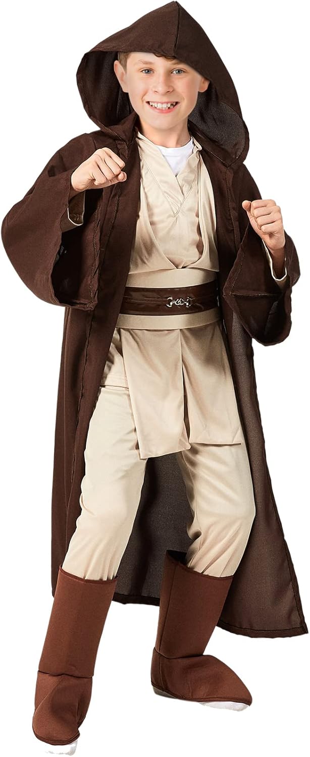 Kuberas Kids Costume Tunic Hooded Robe Pants Belt Shoes Cover Lightsaber Halloween Cosplay Outfit Boys 3-12 Years - Image 2