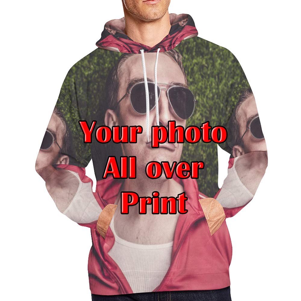 AUCHOIS SANCARDY Custom Hoodies for Women Men Design Your Own Sweatshirt Pictures Pullover Print White