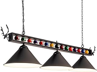 Pool Table Light, 58" Billiard Light for 7' 8' 9' Pool Table, Hanging Billiards Light for Billiard Room, Game Room, Restaurant, Coffee Shop