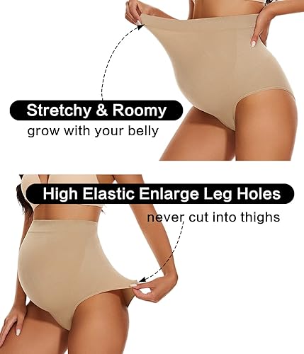Miniatura 4 de Fajas de maternidad sin costuras, bragas con soporte para el vientre para vestidos y pantalones, ropa interior de embarazo de cintura alta, S-XXXL