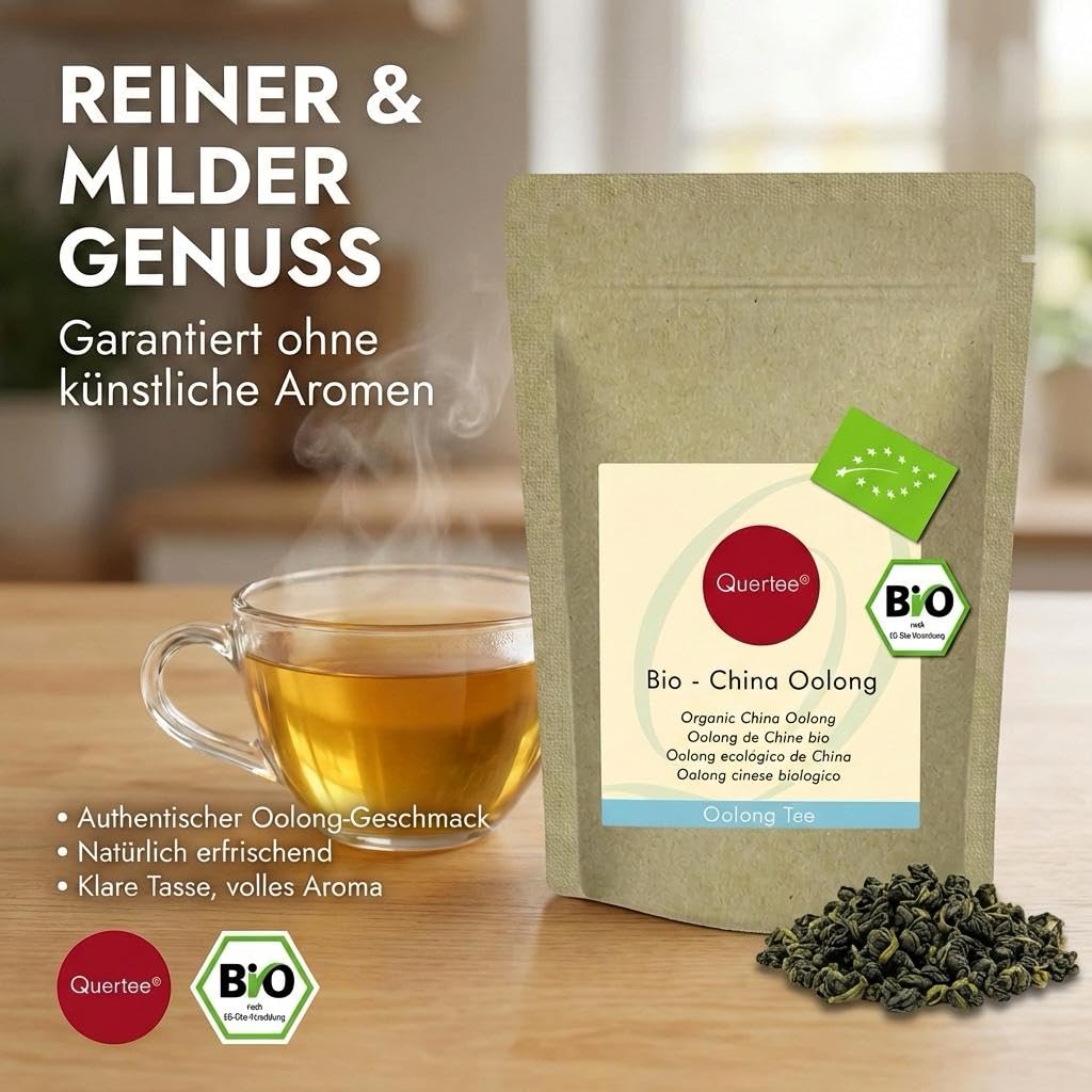 Té orgánico Oolong – China Oolong té orgánico – 500 g – sin aditivos ni sustancias aromáticas para más de 200 tazas de té suelto de Quertee