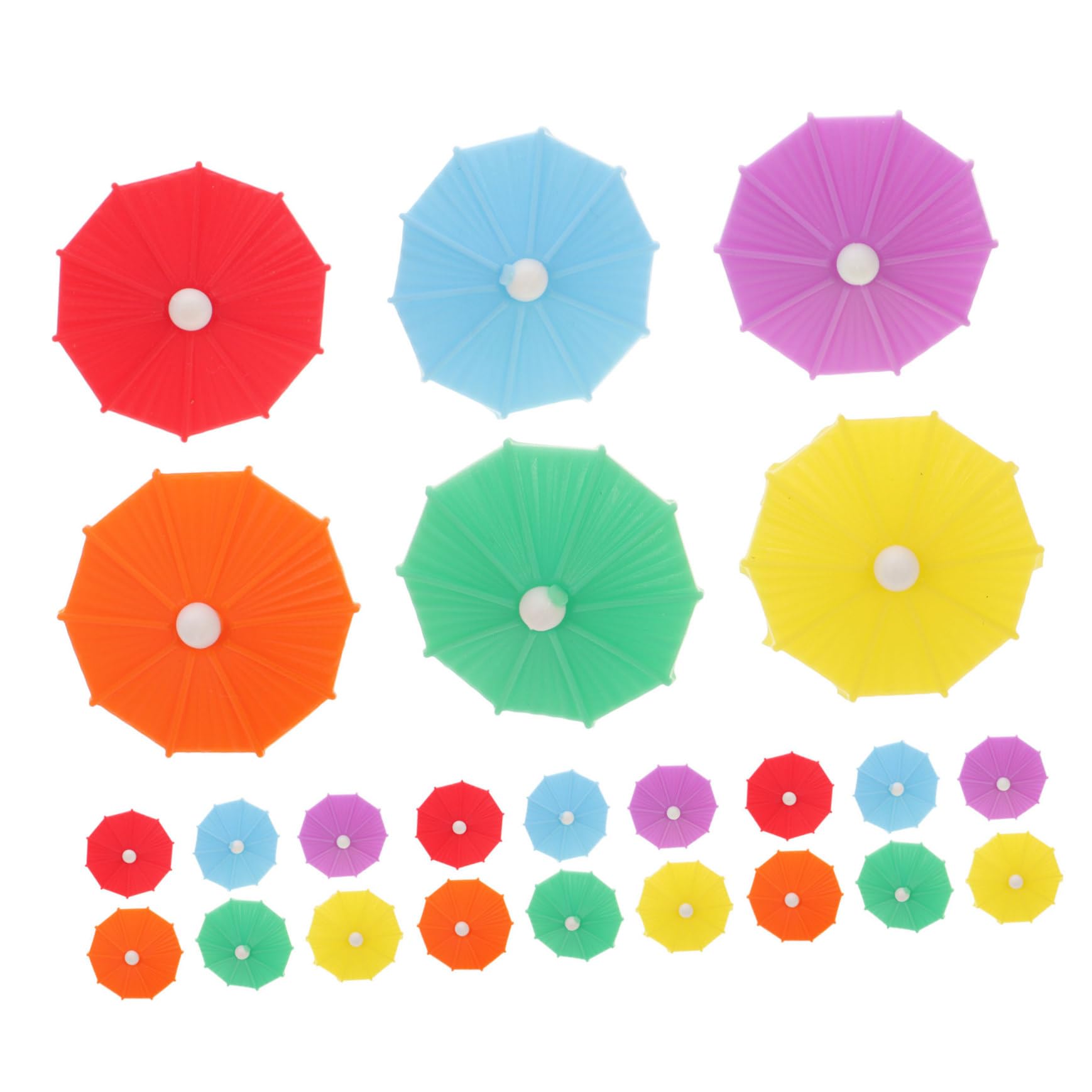 Cabilock 24pcs Umbrella Drink Markers for Wine Glasses Labels and Reusable Charms for Parties Heat Resistant Wine Identifiers for Celebrations and Gatherings