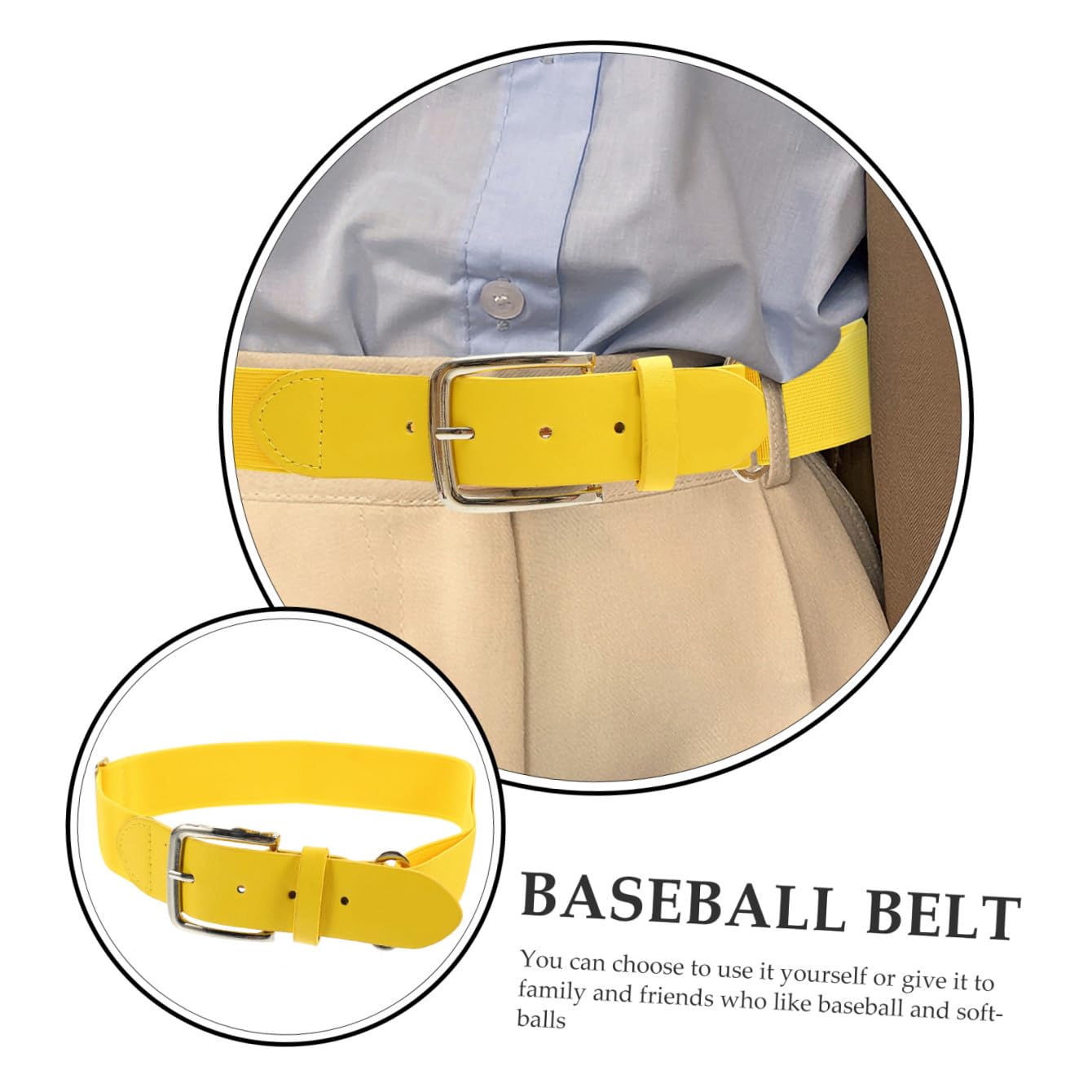 TOYANDONA Baseballgürtel Gelber Verstellbarer aus Imitationsleder mit Stahl | Stretch Design, Leicht und Robust, für Baseball und Alltäglichen Einsatz Zufällige Farbe