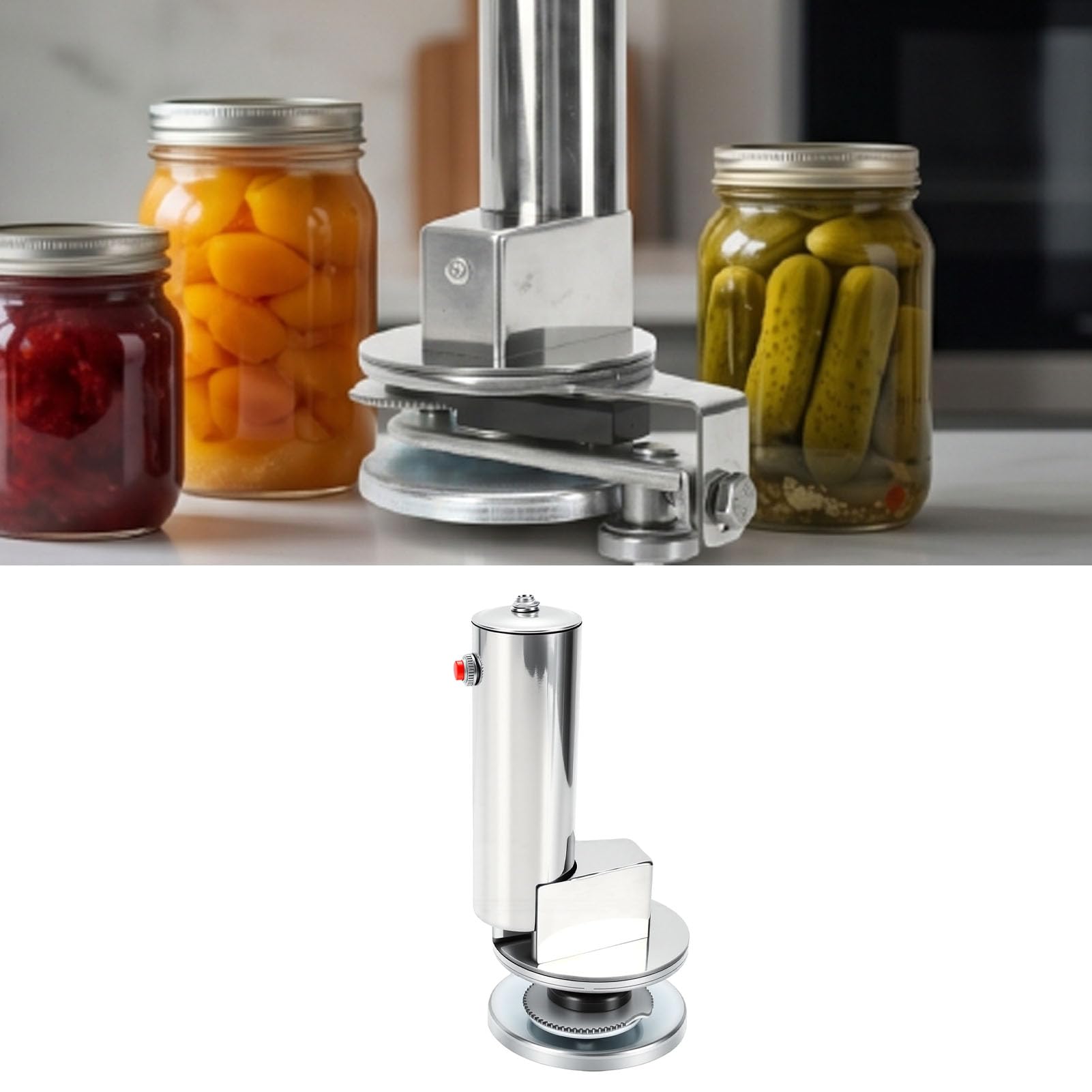 Pssopp Elektrischer Dosenverschließer, Tragbar | Automatischer Glas-Vakuumierer, 30-Sekunden-Versiegelungszyklus, für das Einmachen von Milch, Tee, Saft, Getränken und