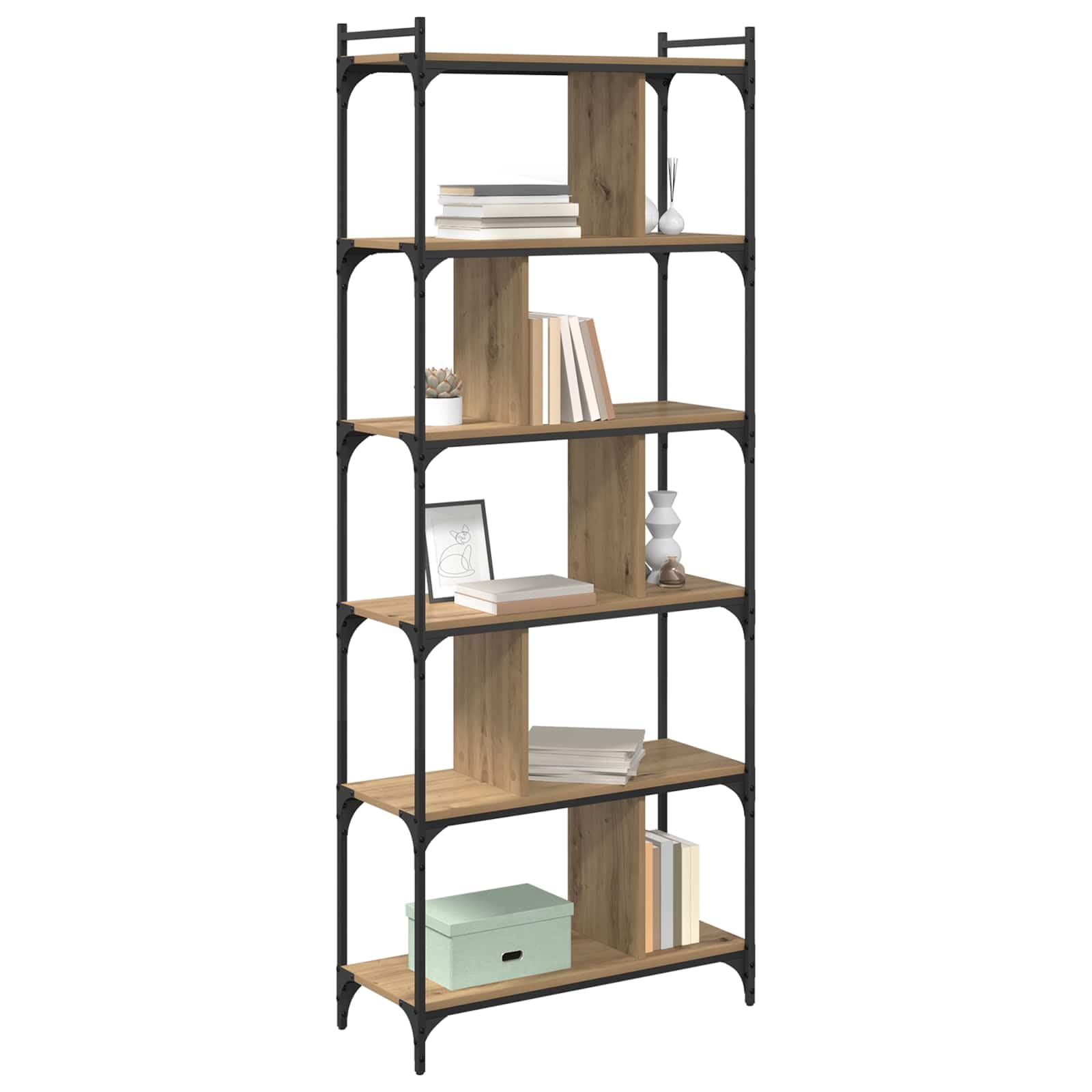 Generisch Bücherregal Artisan-Eiche 76 x 32 x 192 cm Holzwerkstoff,Möbel,Regalsysteme,Bücherregale Bücherschränke-882170