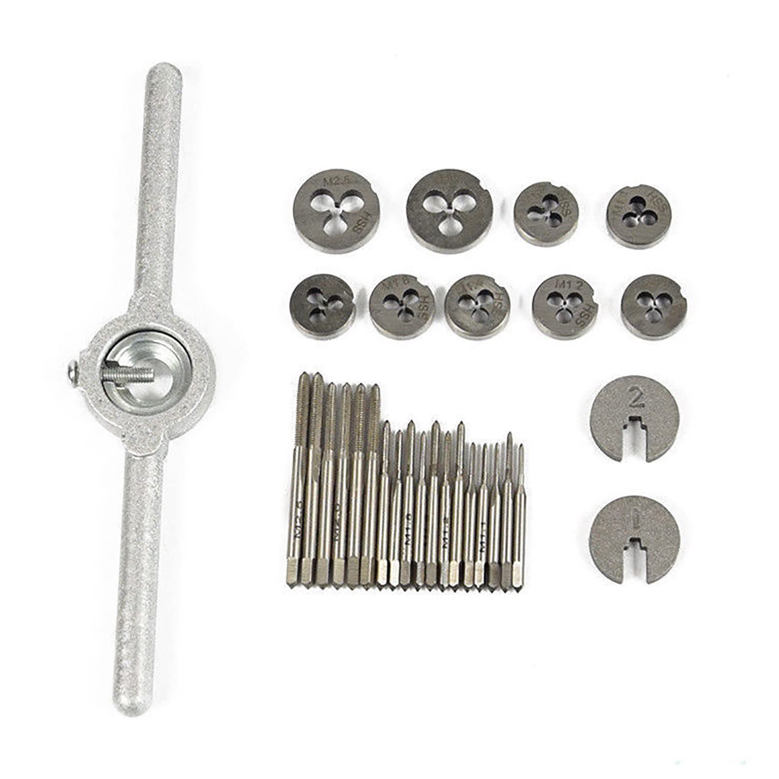 31-teiliges metrisches Mini-HSS-Gewindebohrer und Schneideisen-Set, Modellbau/Uhrmacher, 1 mm - 2,5 mm TE4