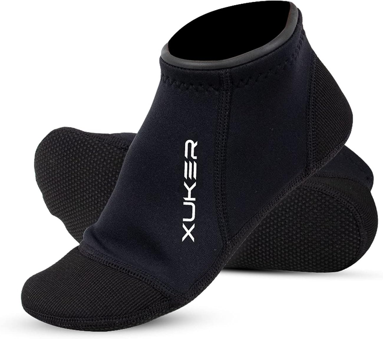 XUKER Premium Neoprene Diving Boots, 3mm & 5mm Water Shoes GBS Wetsuit Booties Side Zipper with Anti-Slip Rubber Sole