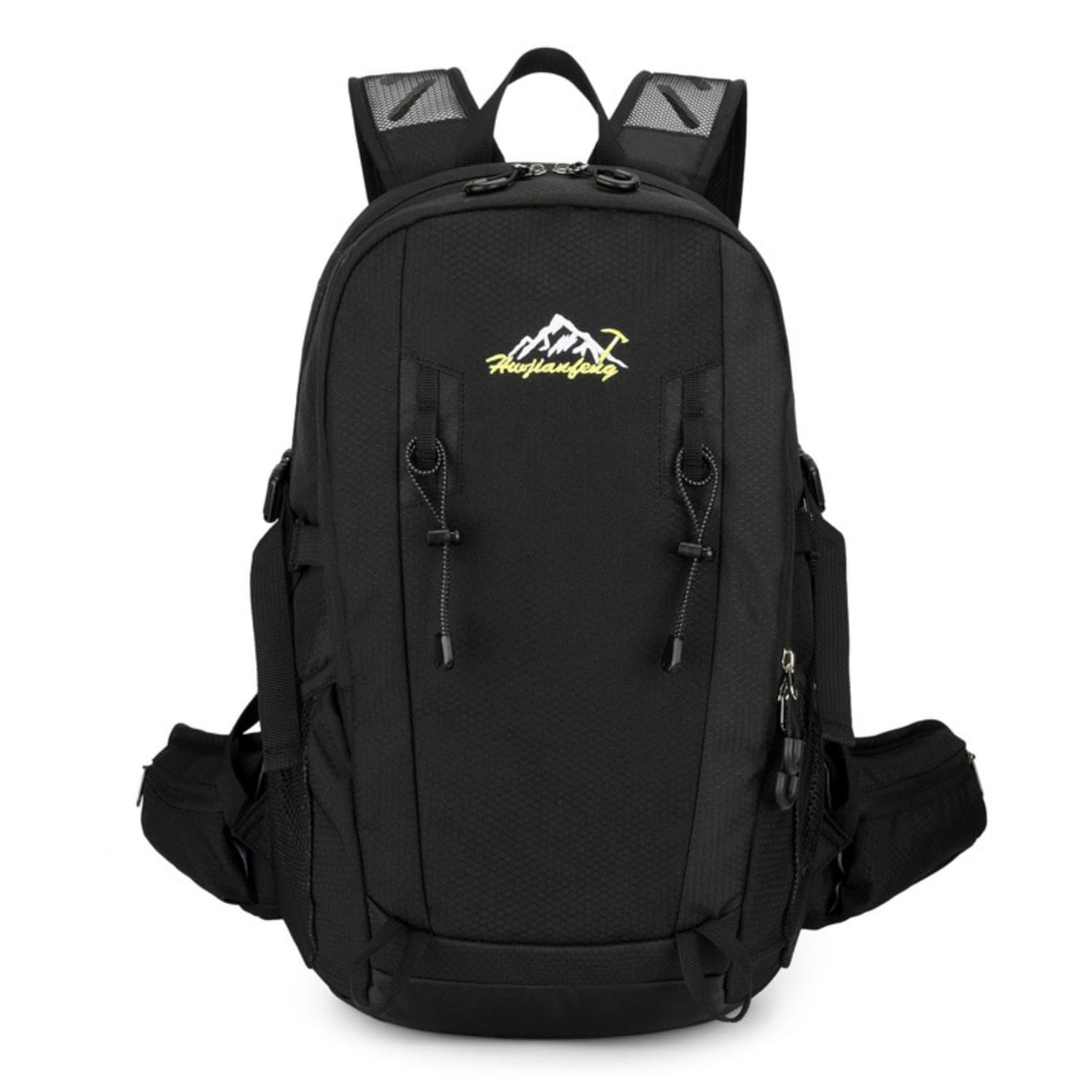 Padded Hiking Backpack Bungee Cord Lightweight Backpack, Black-picture-28