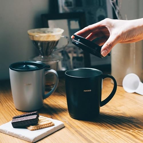 Miniatura 6 de Hario Taza aislada con tapa, 10.1 fl oz (10 oz) (negro)