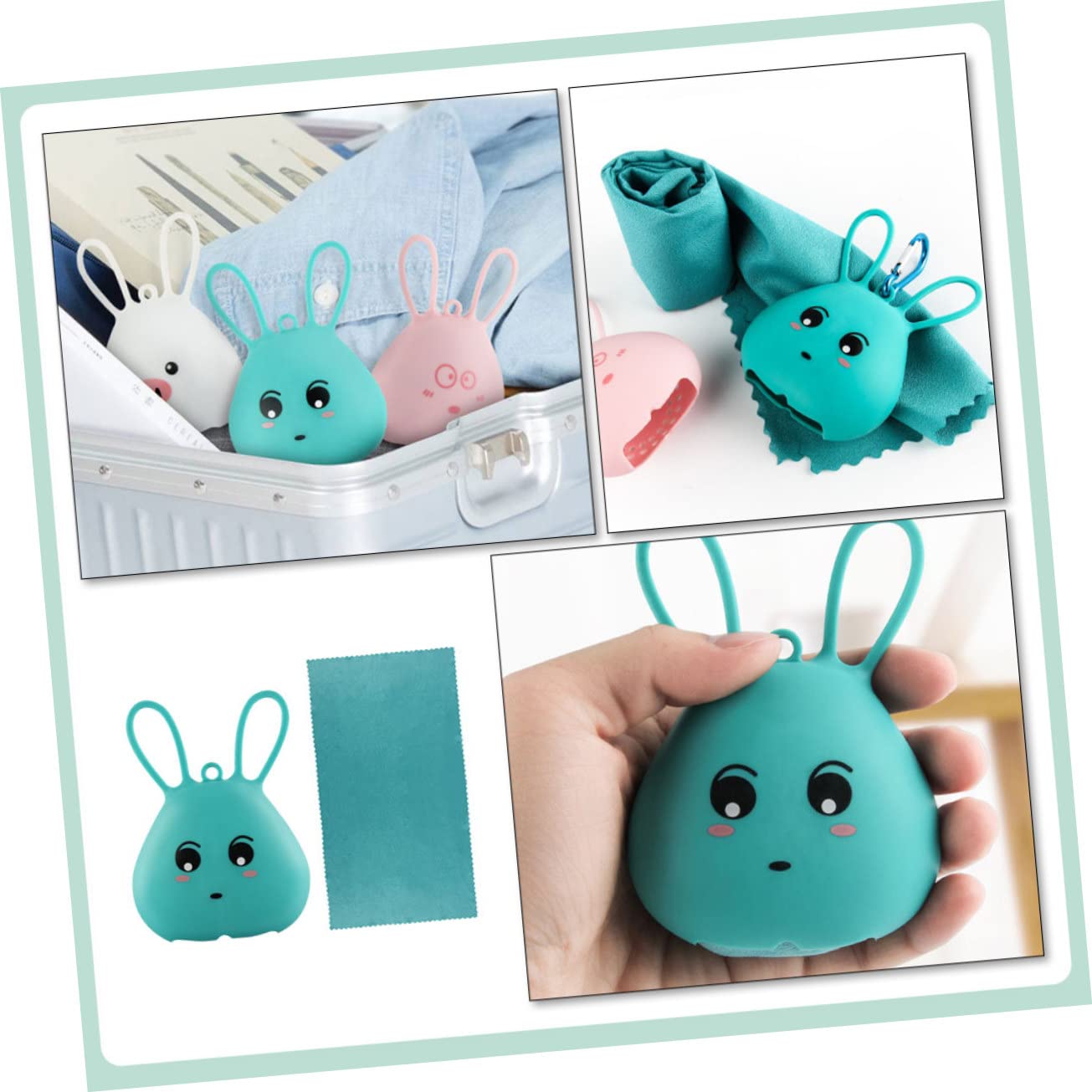 TOYANDONA 4 Set Asciugamano Rinfrescante Portatile Microfibra con Copertura Asciugatura Rapida Compatte per Sport e Attività