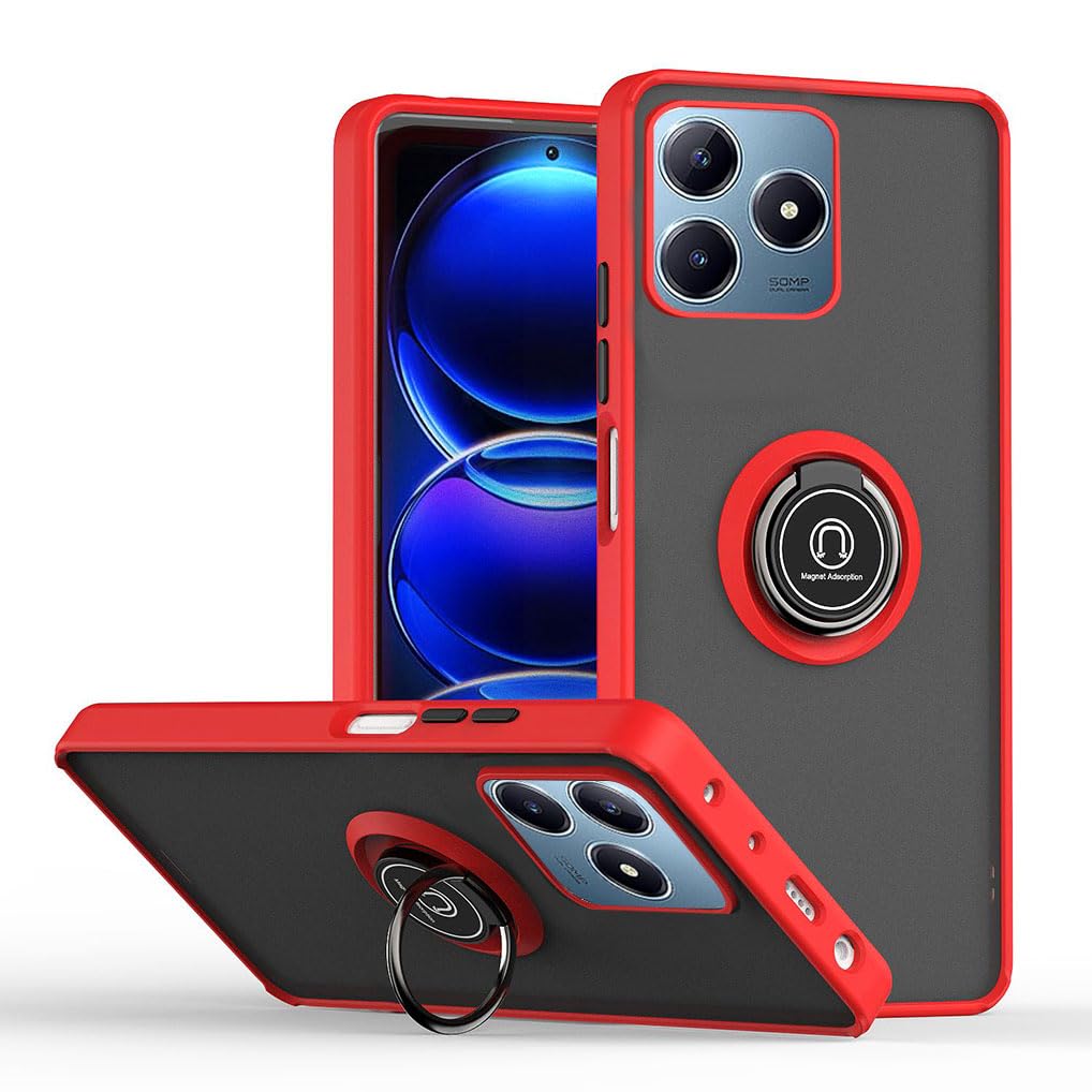 BORYA Cover per Realme C53/Realme C51, Antiurto Ultra Sottile Premium PC+TPU Custodia, Protezione Grado Militare Robusto Durevole Antigraffio Case con Supporto, Bianco