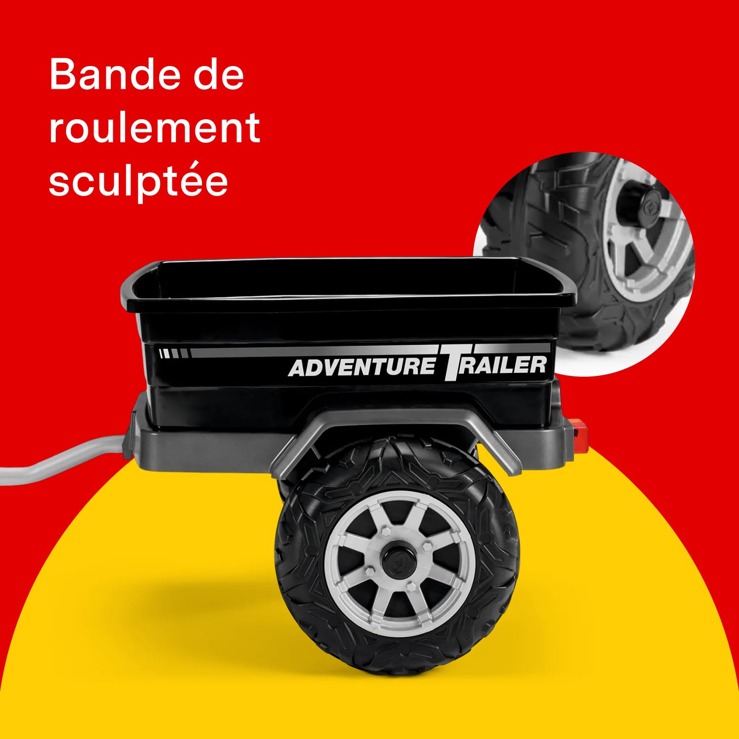 PEG Adventure Trailer Remorque pour Véhicules Électriques Gaucho et Polaris, Capacité de Charge 30 kg, Roues Tout-Terrain, dès 2 Ans
