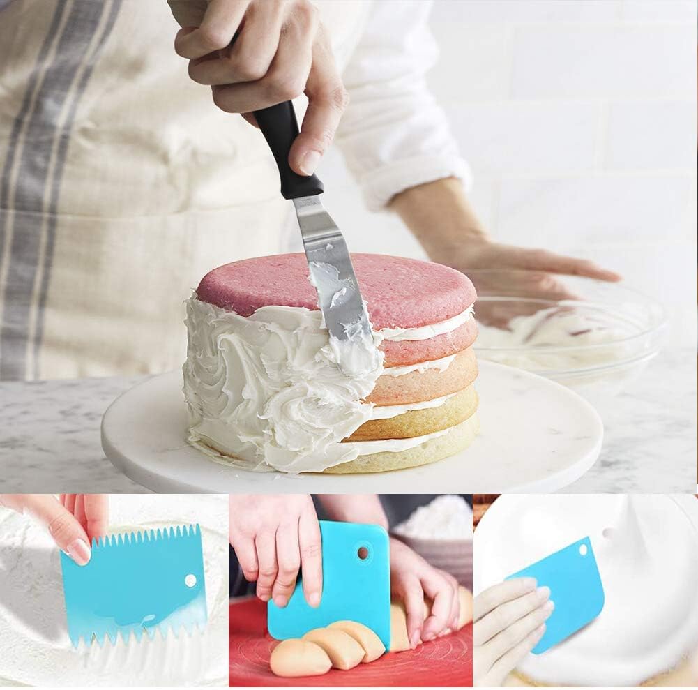 YCbingo Cake Decorating Tools Supplies kit, 106 Pcs Baking Supplies Tips Set 11 Inch Rotating Cake Turntable Stand-Cake server knife set-48 Numbered Icing tips Cake Server Pastry Tools and More Acces
