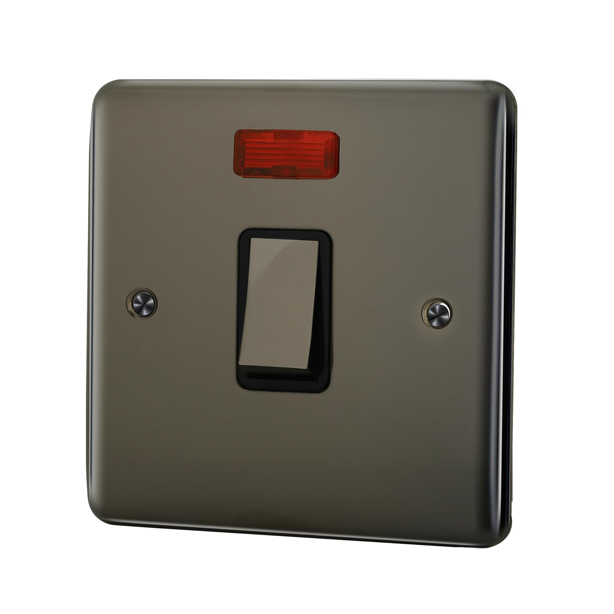 Albert Austin Double Pole Neon Light Switch - High Power 20A Switch, Bright Neon Light for Easy Use, Slim and Sleek Black Nickel Finish