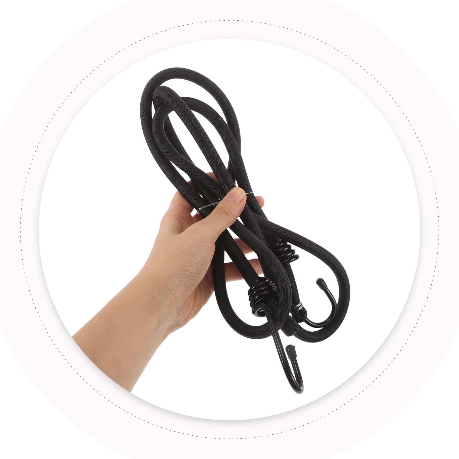 WOONEKY 2 Pezzi Della Elastica Tarp Tie Downs Corda Della Corde Elastiche Da Campeggio Corda Elastica Con Gancio Cinghie Di Teloni Corde Elastiche Multiuso Black