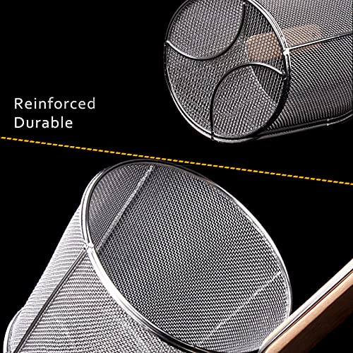 TENTA TENTA KITCHEN Stainless Steel Skimmer Strainer, Wire Skimmer with Spiral Mesh Bamboo Handle Spoon/Ladle for Spaetzle/Pasta/Chips(1pc, S size) - immagine 4