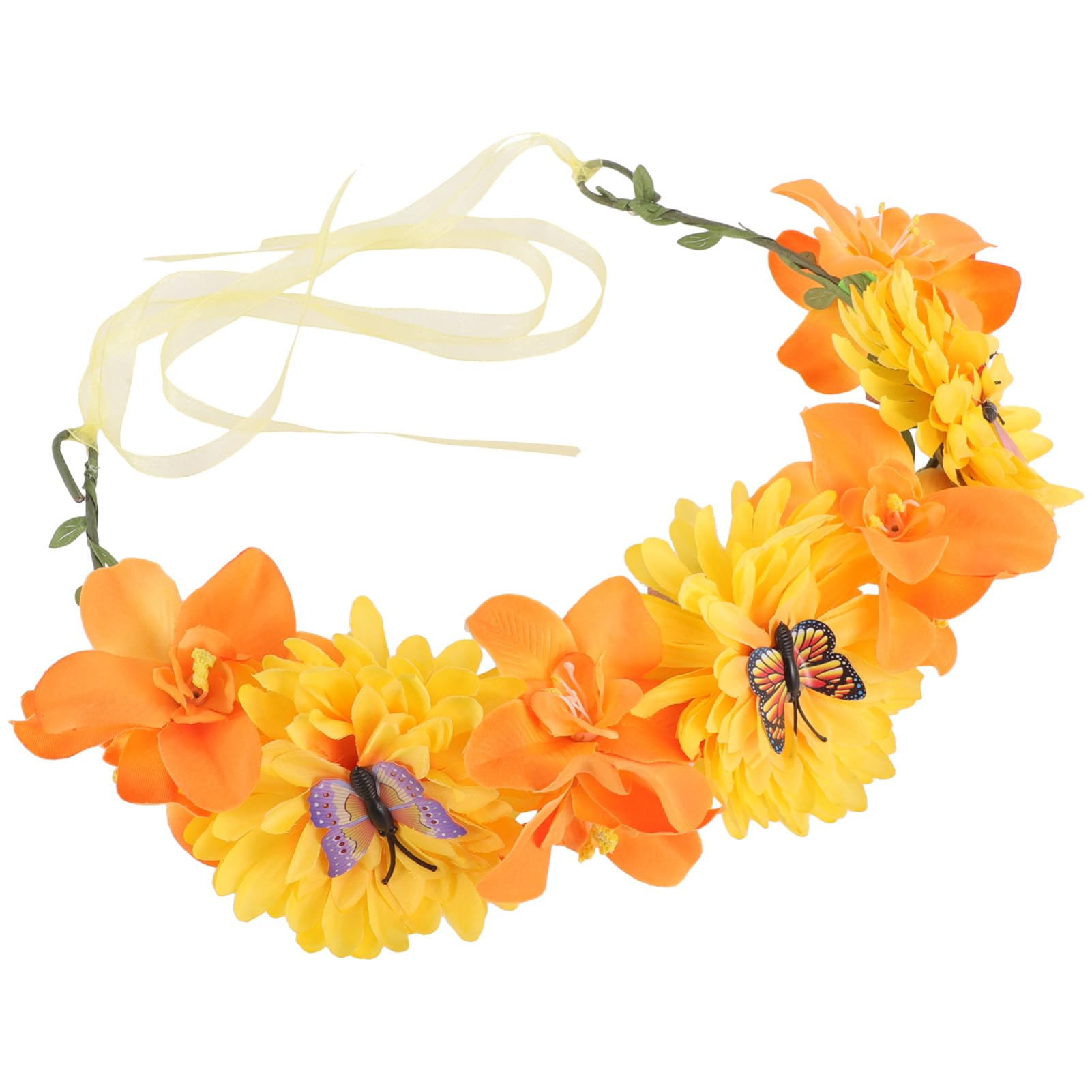 FRCOLOR 4 Piezas diadema de flores de de flores de bohemia diadema de guirnalda de tocados de novia tiaras de novia de falsa tocado de niña tela