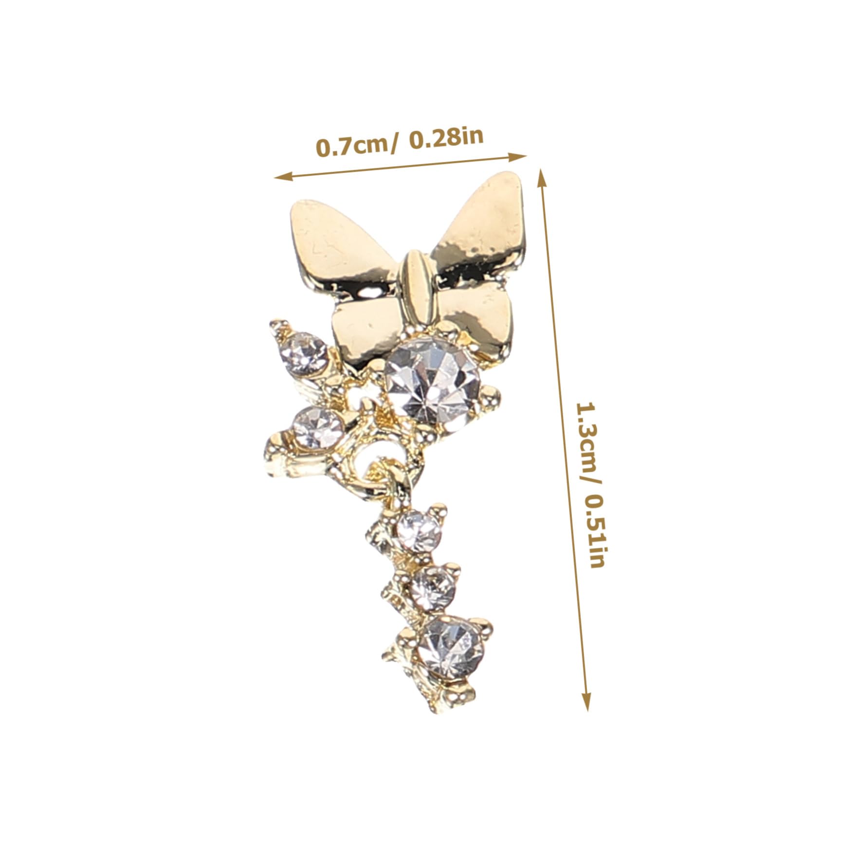 PartyKindom 10 pcs Butterfly Nail Charms Decorative Manicure Nail Art Charms for Creating Stylish Designs at Home for Fake and Decor