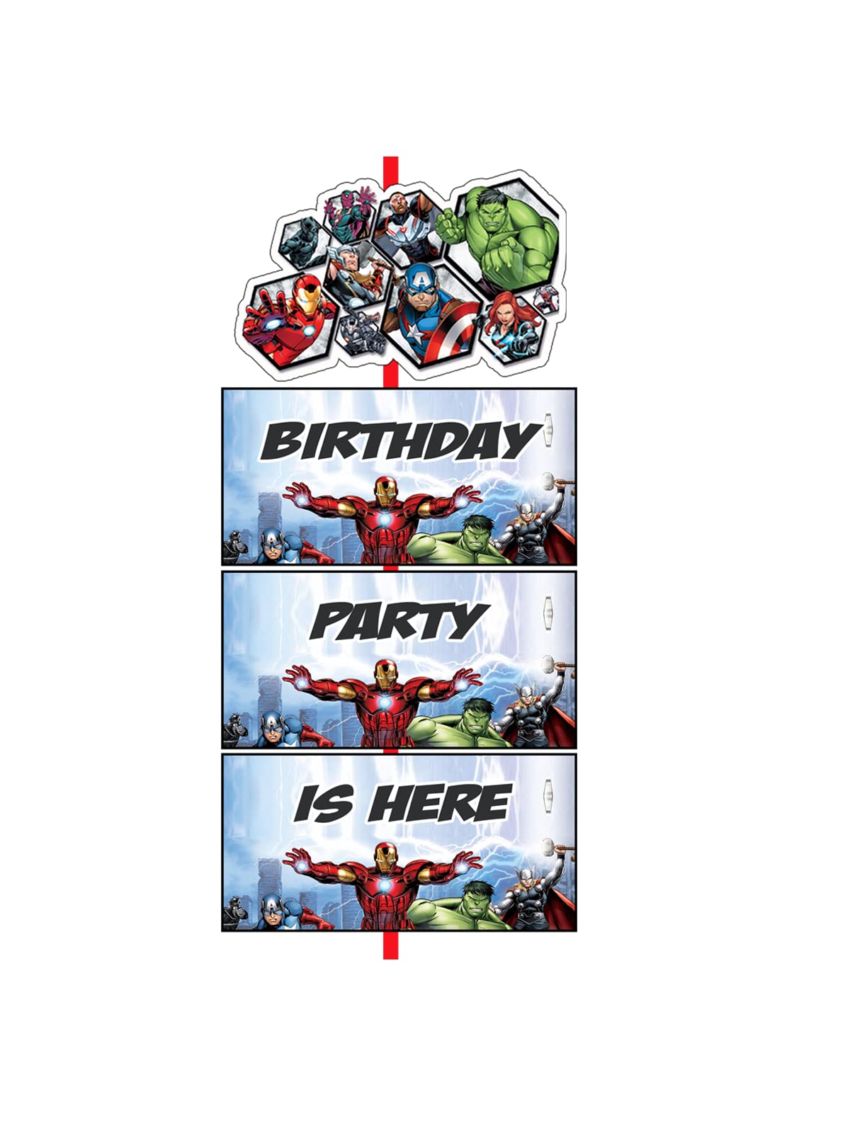 WoW Party Studio Super heros Theme Happy Birthday Decorations Door/Welcome Banner - 3ft Ht