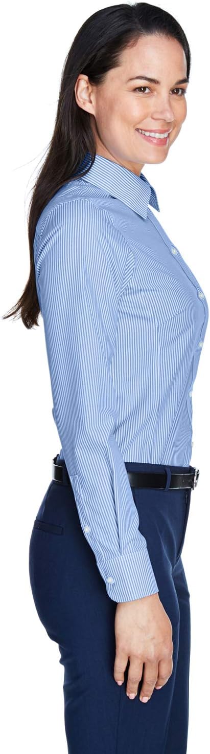 Devon & Jones Ladies' Crown Woven Collection™ Banker Stripe S FRENCH BLUE - Image 3