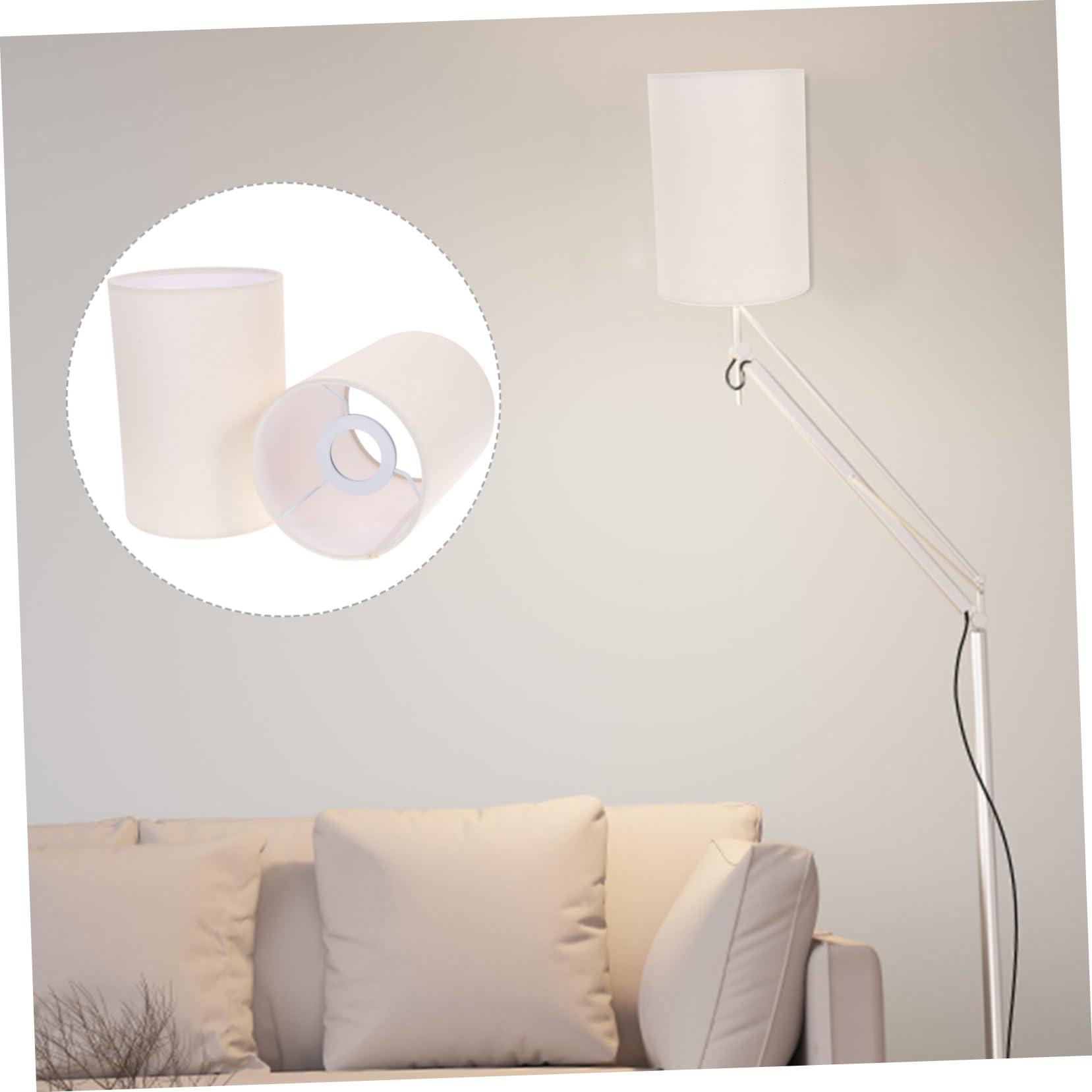 2pezzi Lampshade Rotondo Tessuto Di Lino Per Lampade Da Tavolo e Sospensione Design Moderno e Chic Per Illuminazione Interna e Salotto