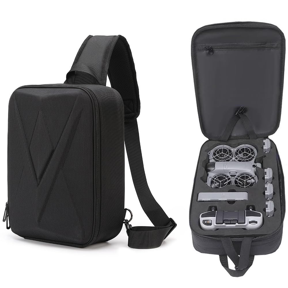 Tragetasche für DJI Neo 2, tragbarer Rucksack, Brusttasche, Oxford-Stoff, EVA-Schutzhülle, Reise-Organizer für Store NEO 2 Drohne, RC-N3-Fernbedienung, Ladehub und Batterien