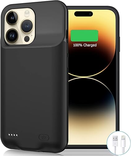 Funda de batería para iPhone 14, 7000mAh delgada, portátil, recargable, inteligente, protectora, funda de carga compatible con iPhone 14 (6.1