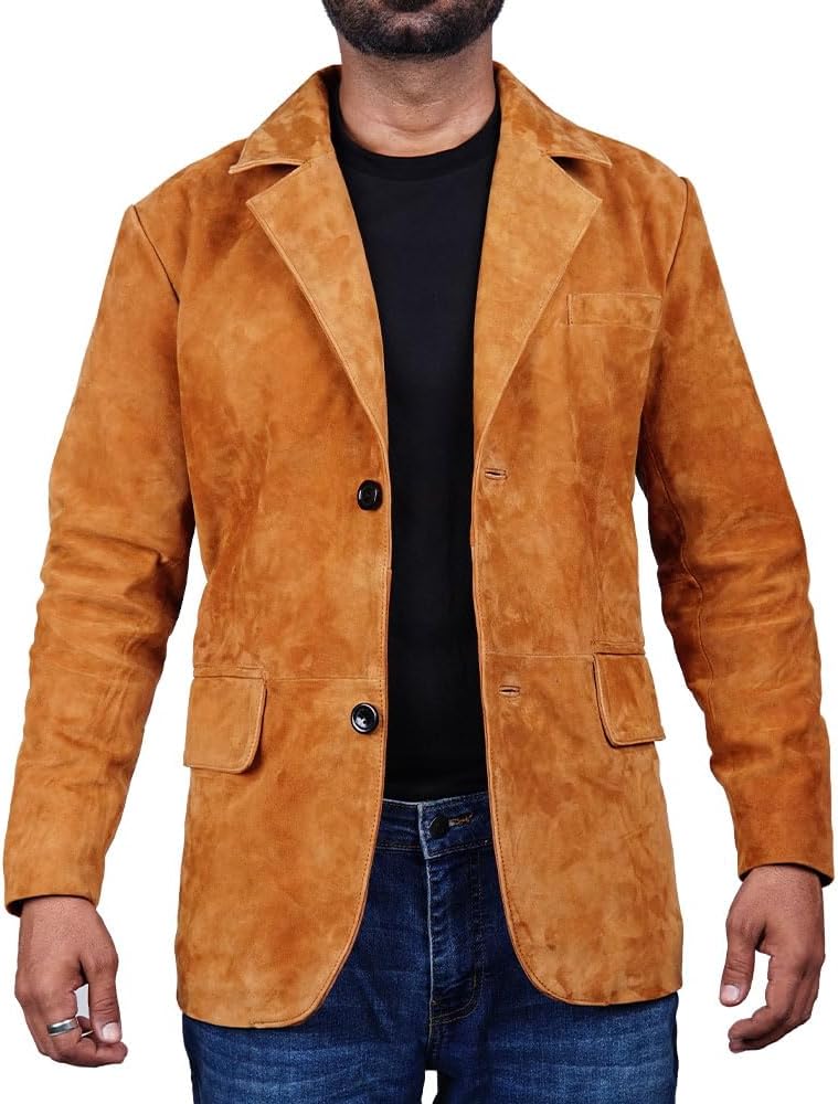 Suede Leather Blazer for Men Suede Sport Coat for Men Blazer Suede Leather Jacket Blazer Coat for Men