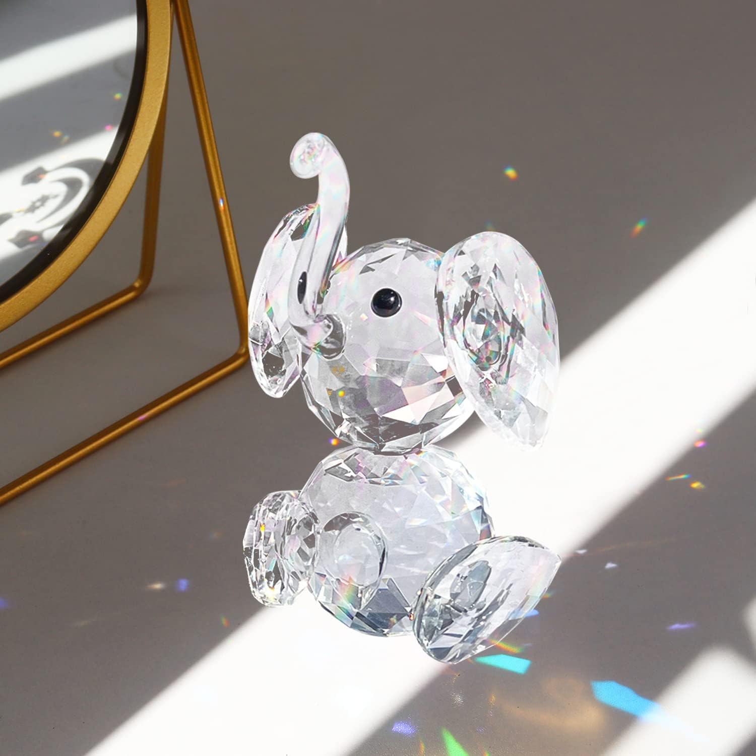 Jangostor Crystal Elephant Decor Mini Elephant Figurine Glass Elephant Figurine Cute