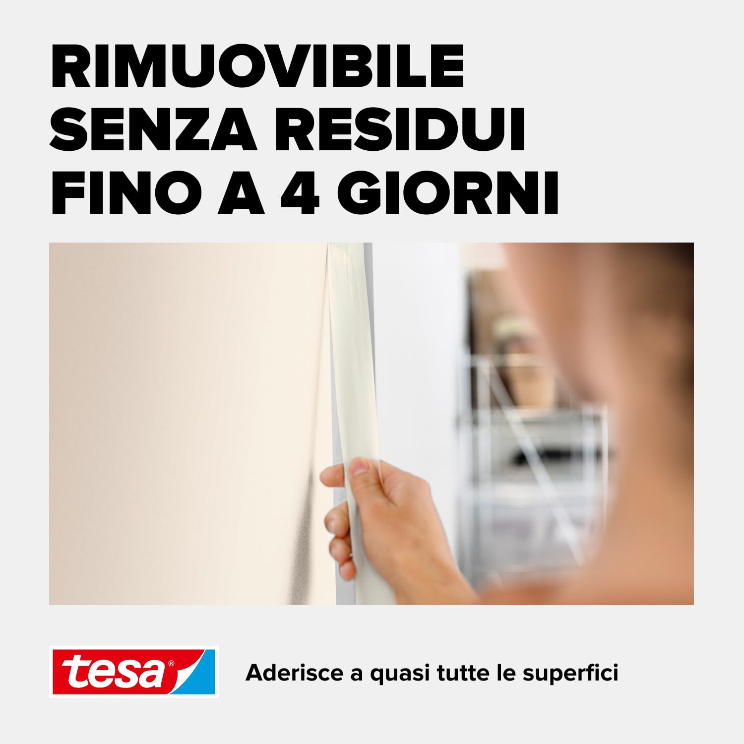 tesa Nastro per Mascheratura ECONOMY EcoLogo - Nastro in Carta per Mascheratura, Rimozione senza Residui per 4 Giorni, senza Solventi - Sottile, 6x 50 m x 50 mm